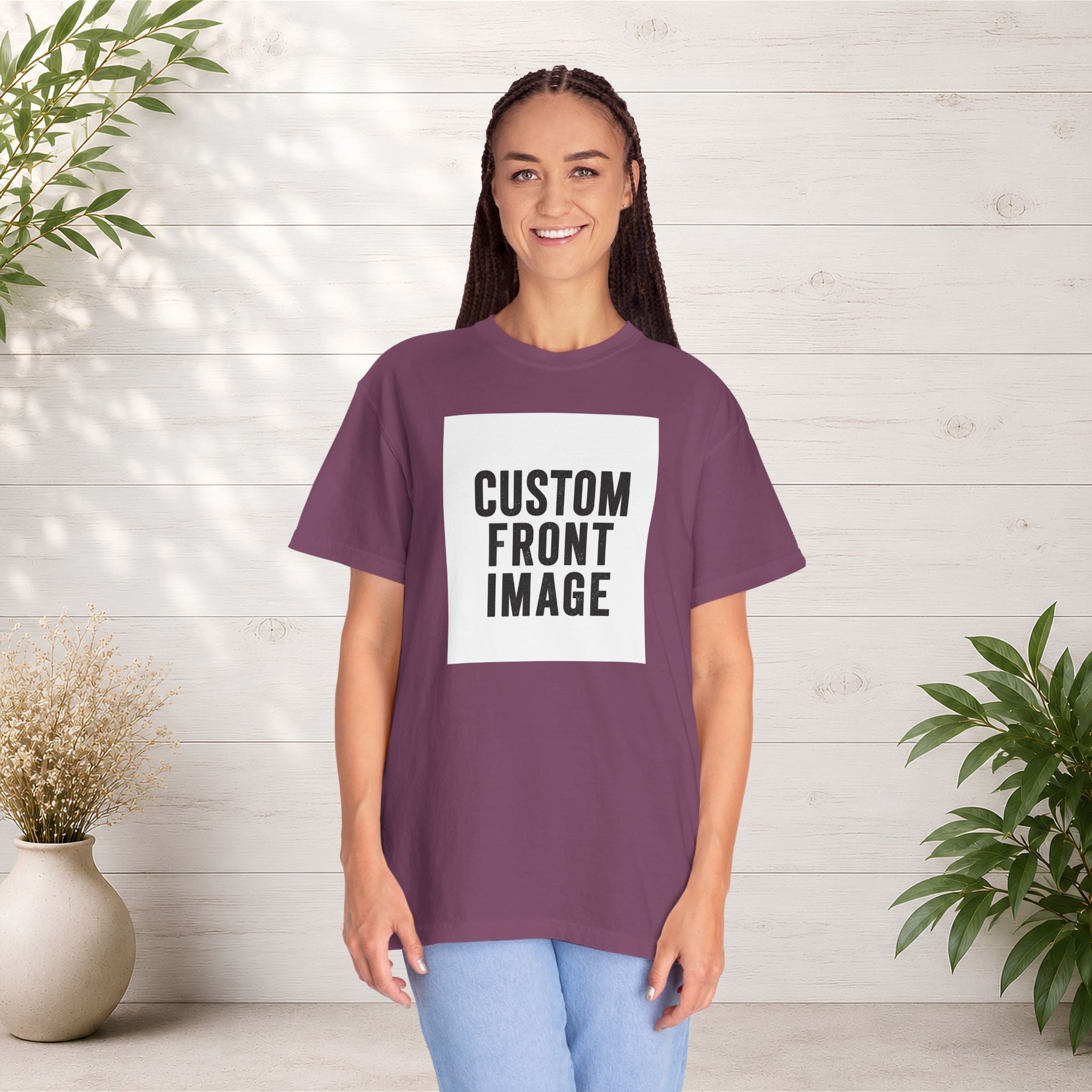 Custom Portrait Small Image Front T-Shirt - Add Your Own Image