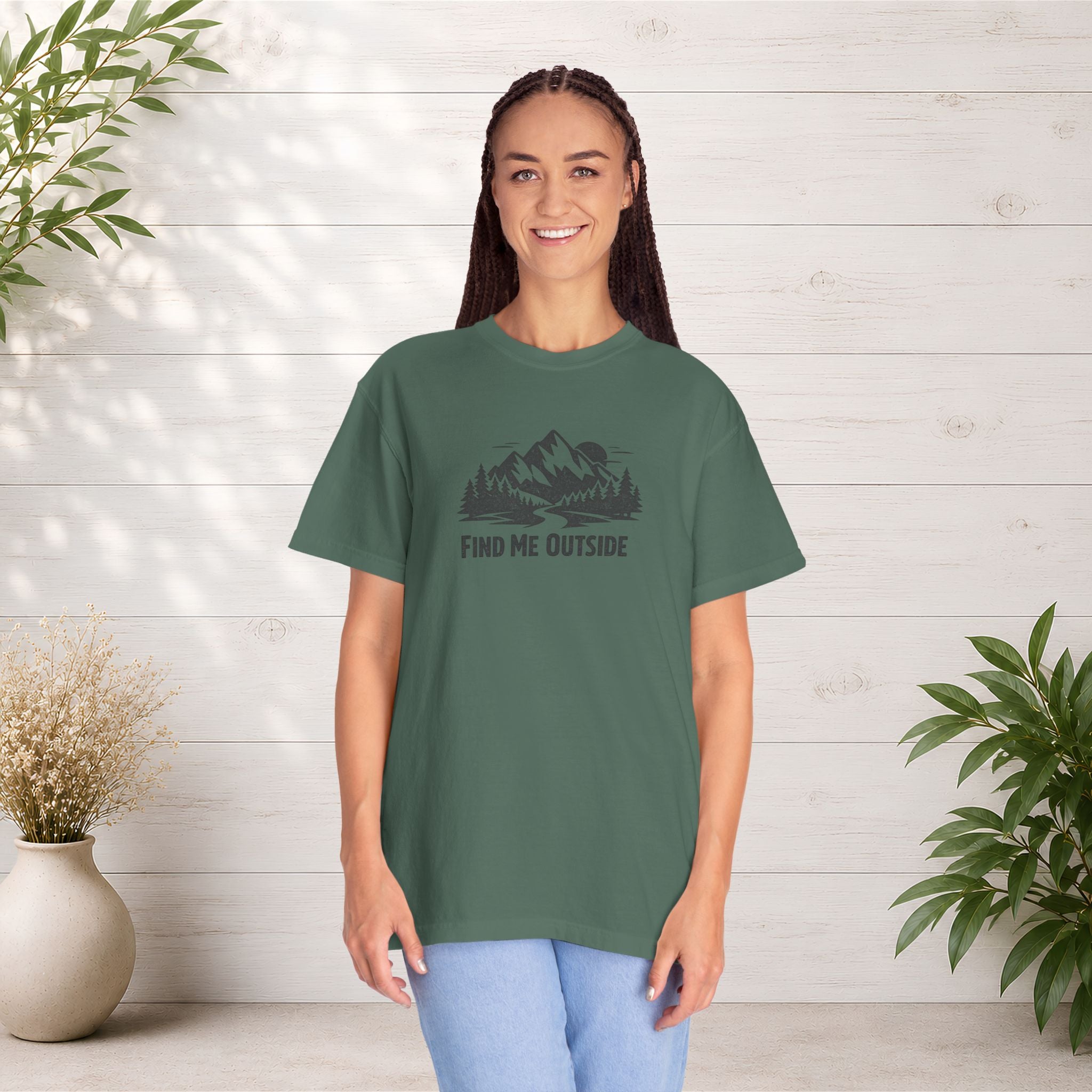 Find Me Outside Mountain T-Shirt — Outdoor Adventure Graphic Tee