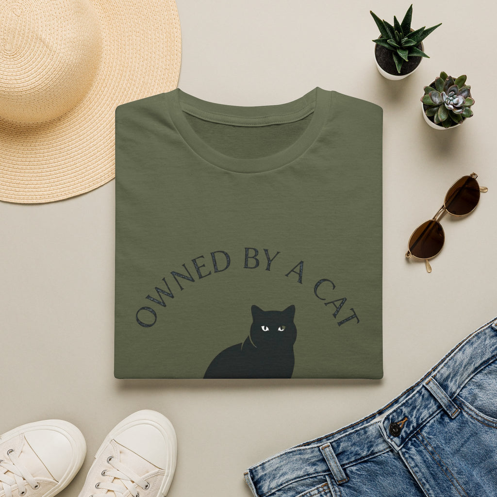 Owned By A Cat T-Shirt | Cat Silhouette Tee, Cat Lover Shirt