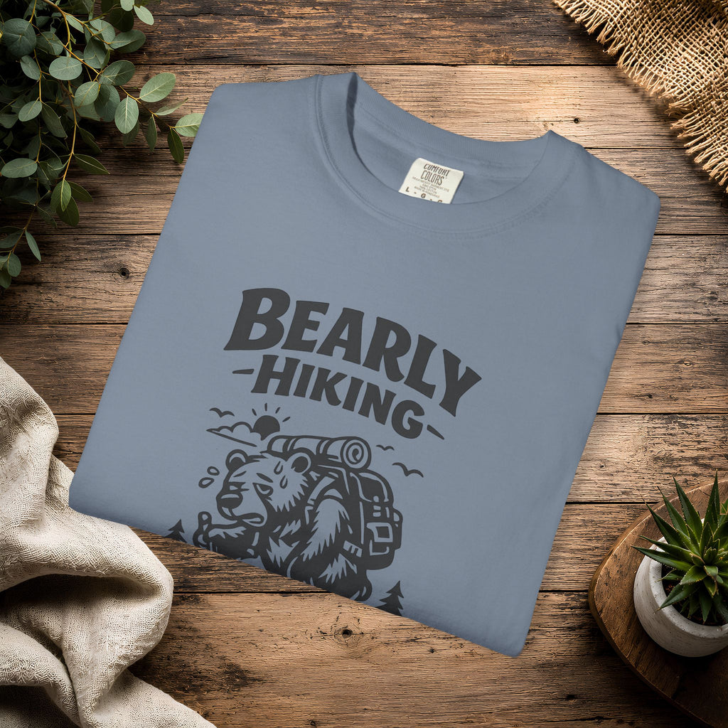 Bearly Hiking T-Shirt — Funny Bear Backpacking Graphic Tee for Hikers & Outdoor Lovers