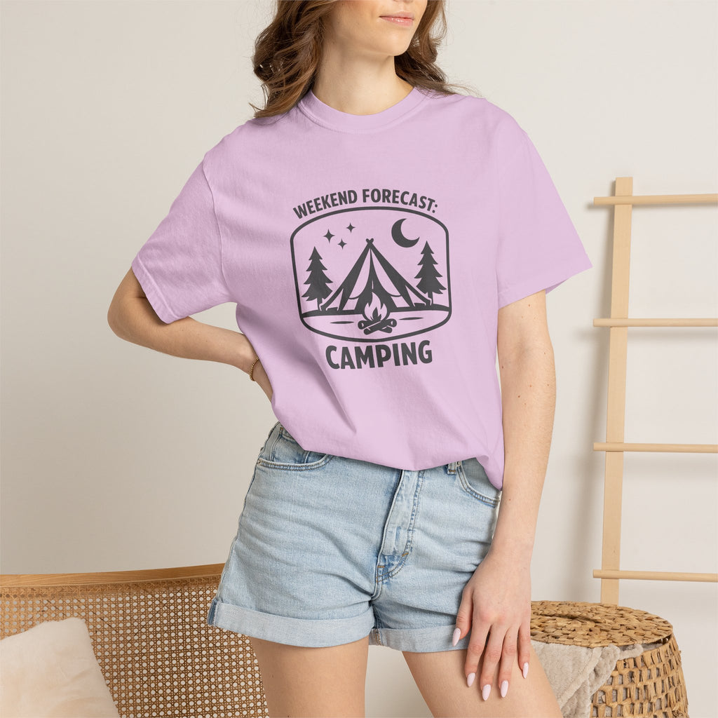 Camping T-Shirt — "Weekend Forecast: Camping" Outdoor Adventure Tee
