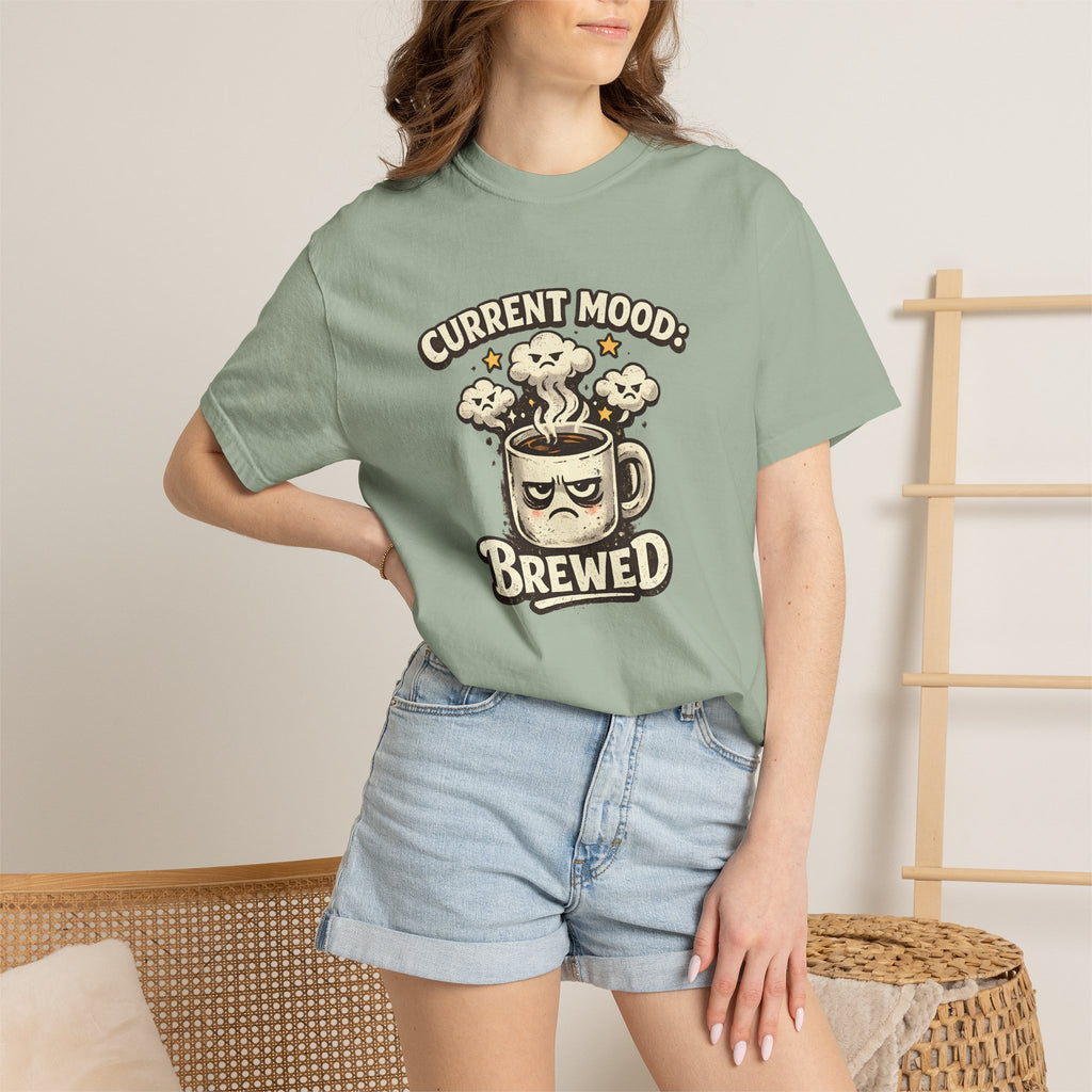 Coffee T-Shirt — "Current Mood: Brewed" Graphic Tee