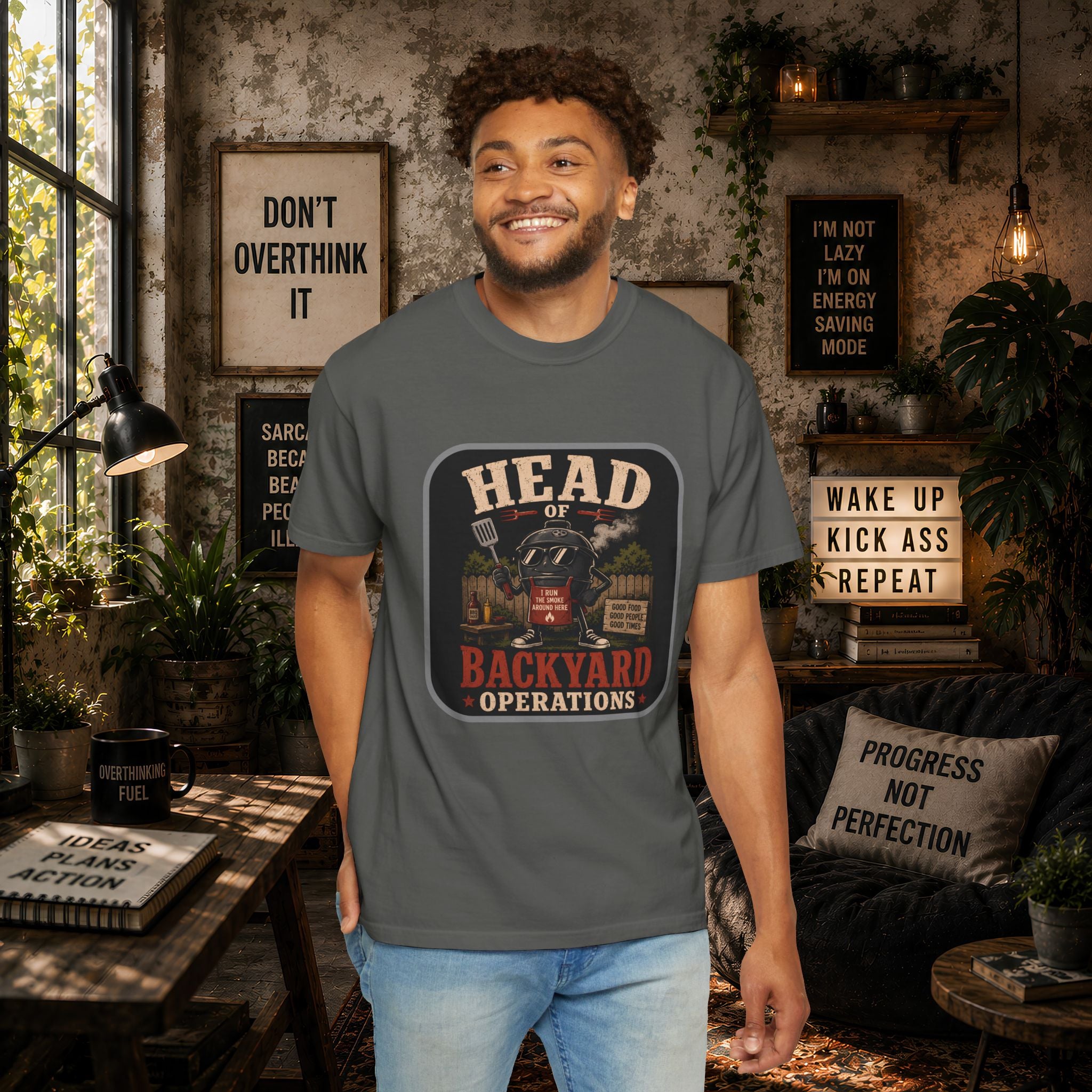 Head of Backyard Operations T-Shirt | BBQ Grill Vintage Graphic