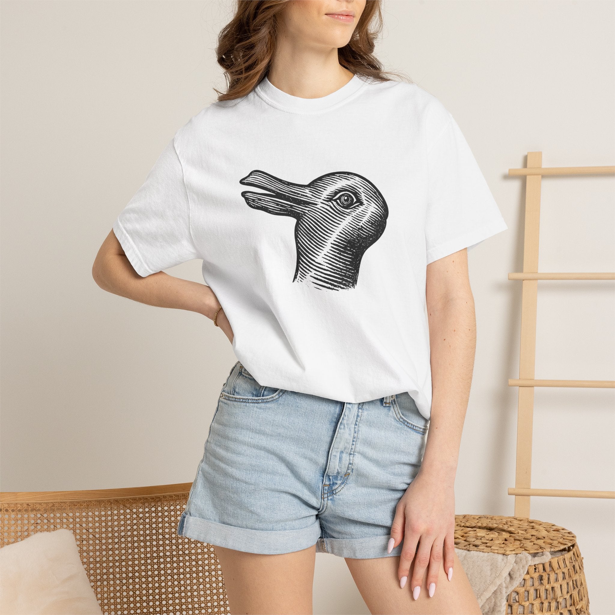 Vintage Optical Illusion Rabbit-Duck T-Shirt