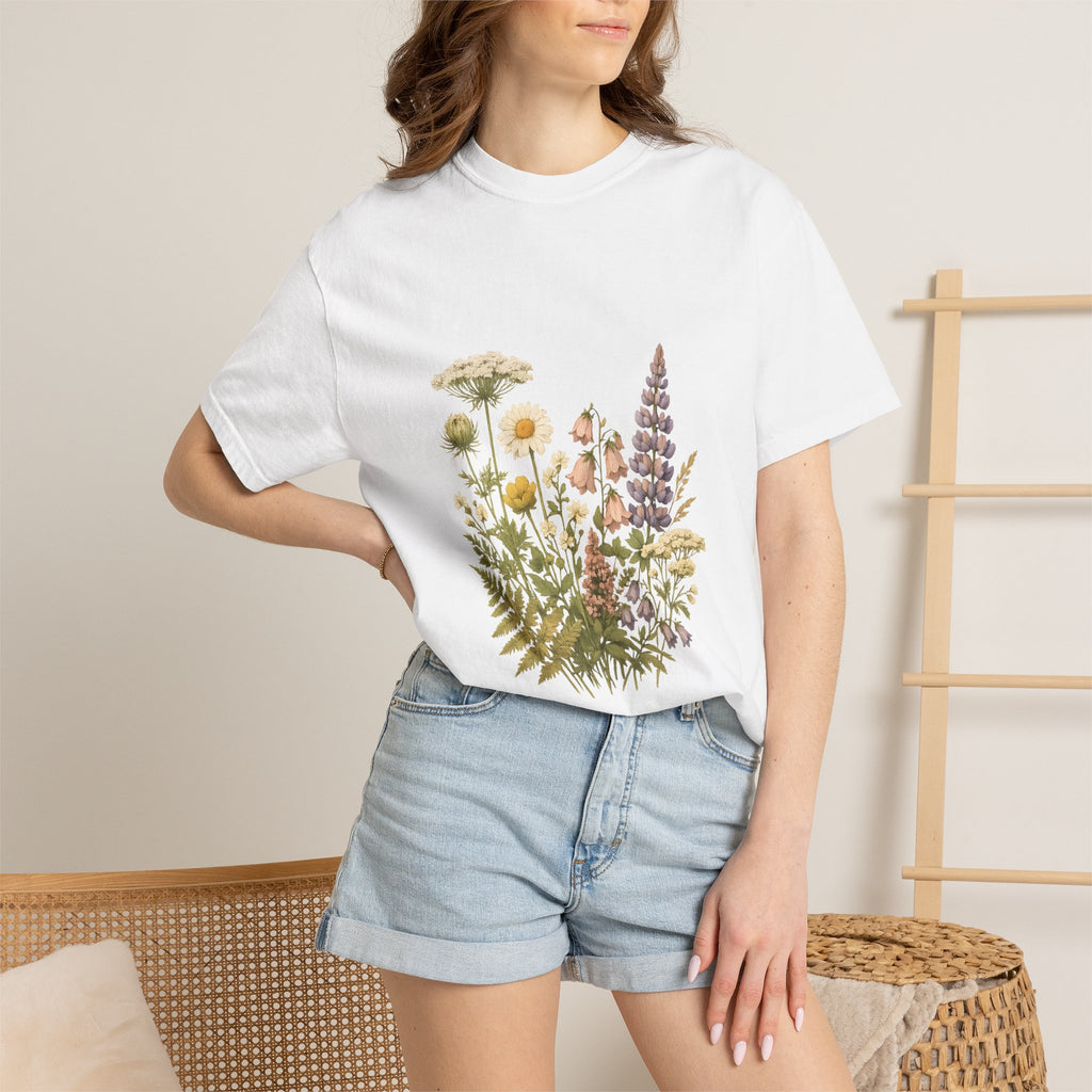 Wildflower Bouquet T-shirt | Botanical Meadow Floral Print