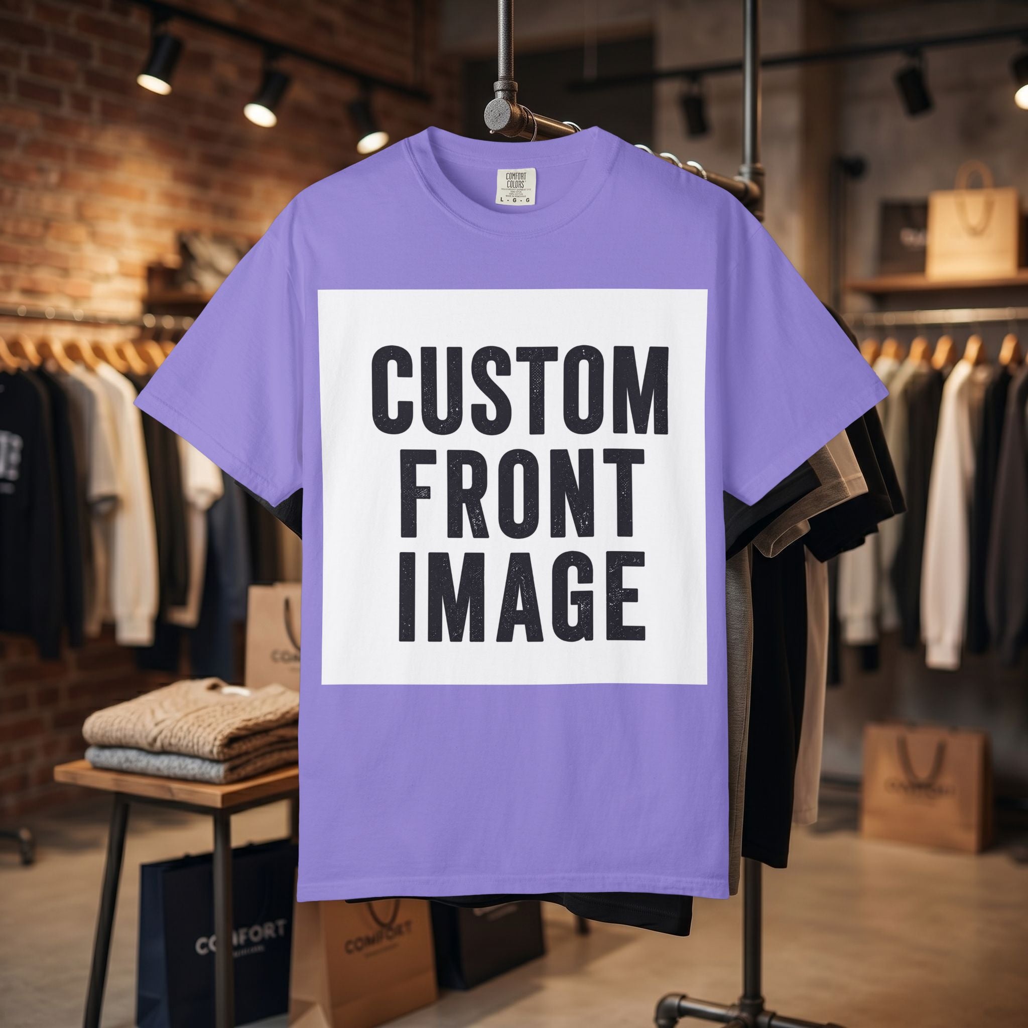 Custom Square Image Front T-Shirt - Add Your Own Image