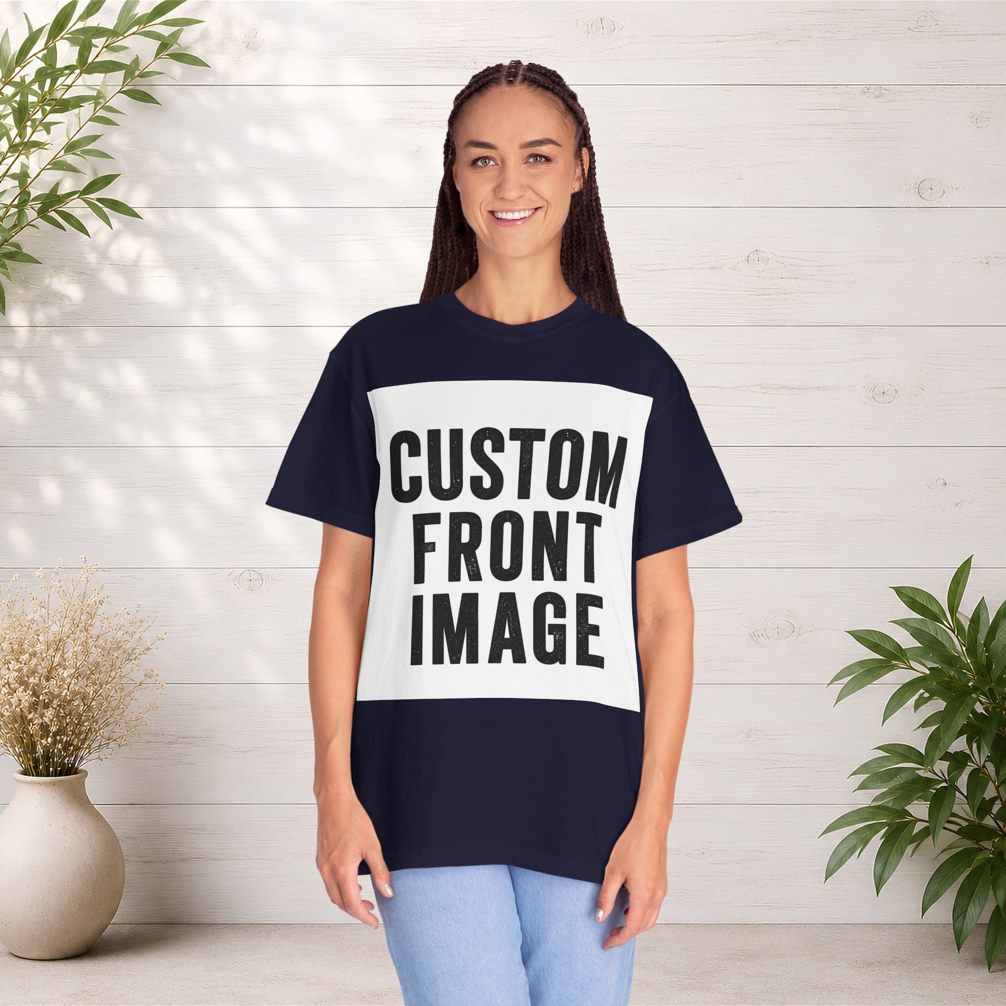 Custom Square Image Front T-Shirt - Add Your Own Image