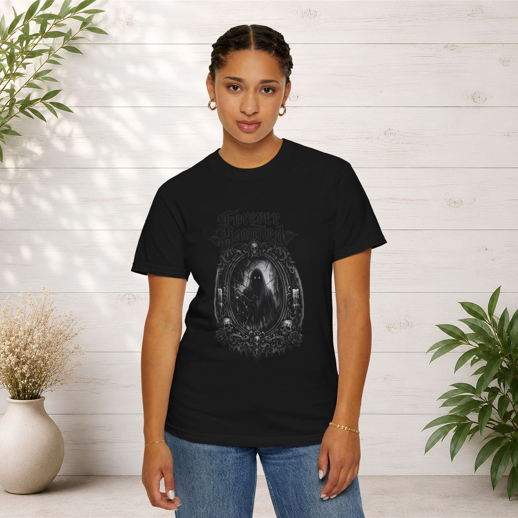 Forever Haunted T-Shirt — Gothic Ghost Graphic Tee