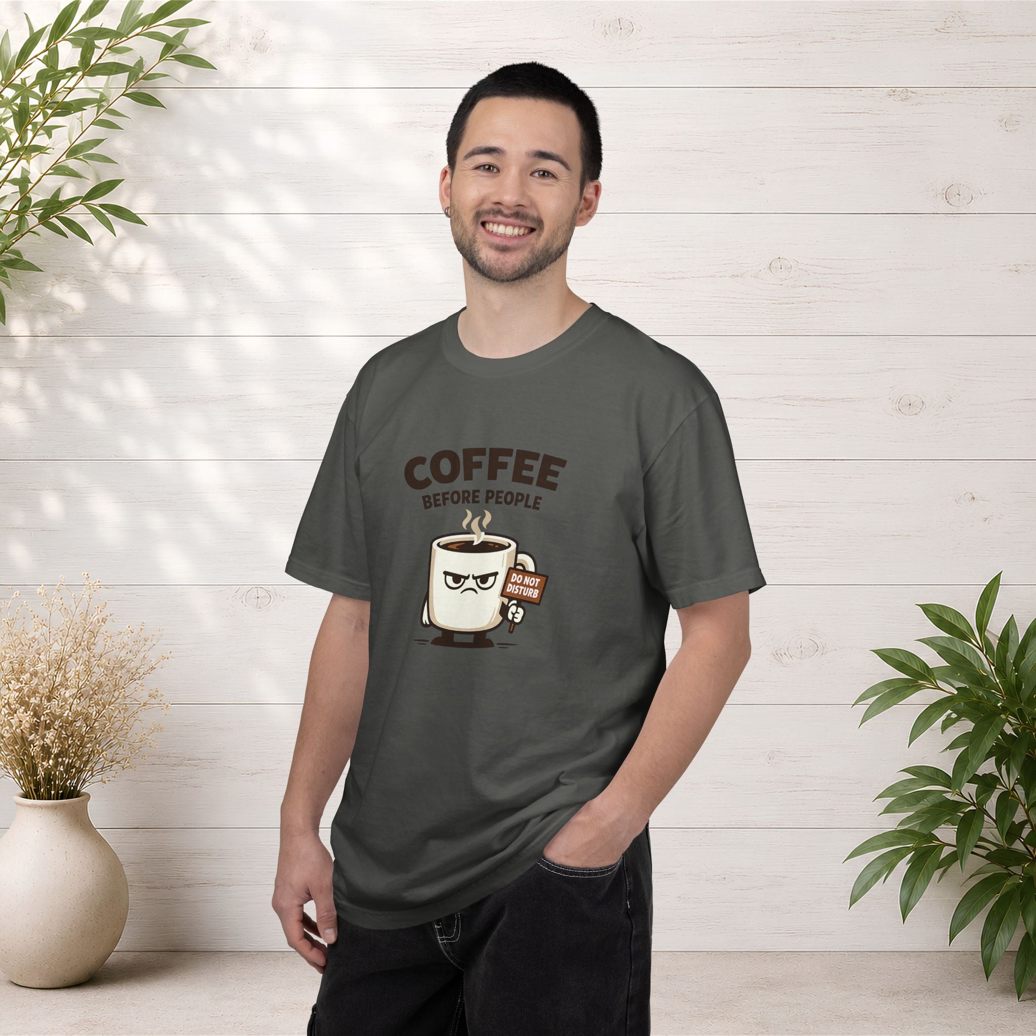 Coffee Before People T‑Shirt — Funny Morning Coffee Graphic Tee