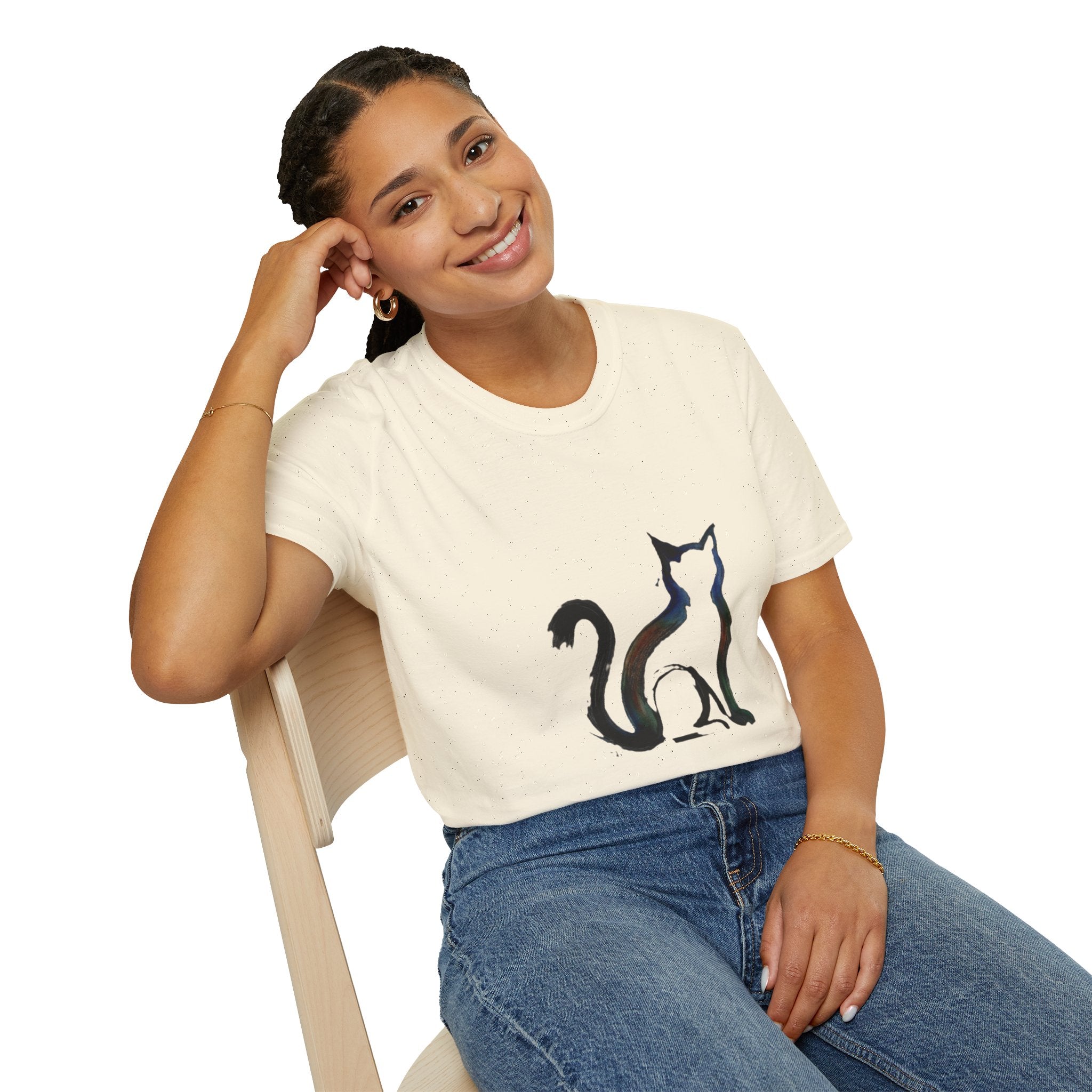 Silhouette Cat Illustration T-Shirt | Minimal Cat Artwork