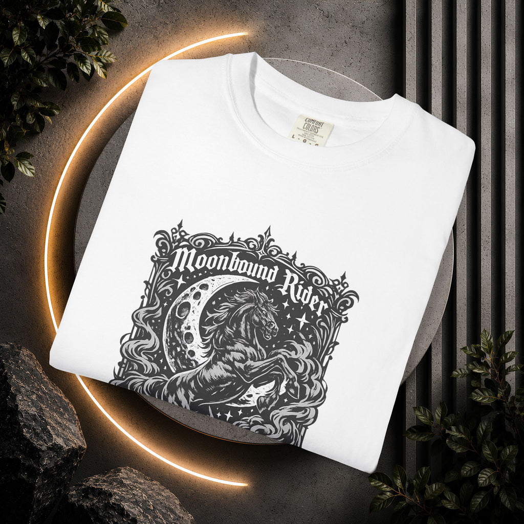 Moonbound Rider T‑Shirt — Gothic Horse Moon Design
