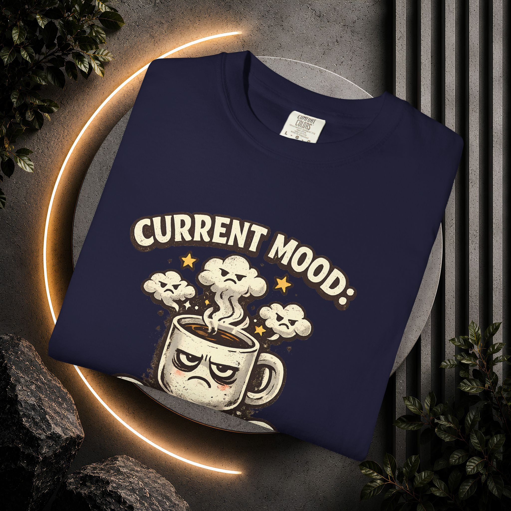 Coffee T-Shirt — "Current Mood: Brewed" Graphic Tee