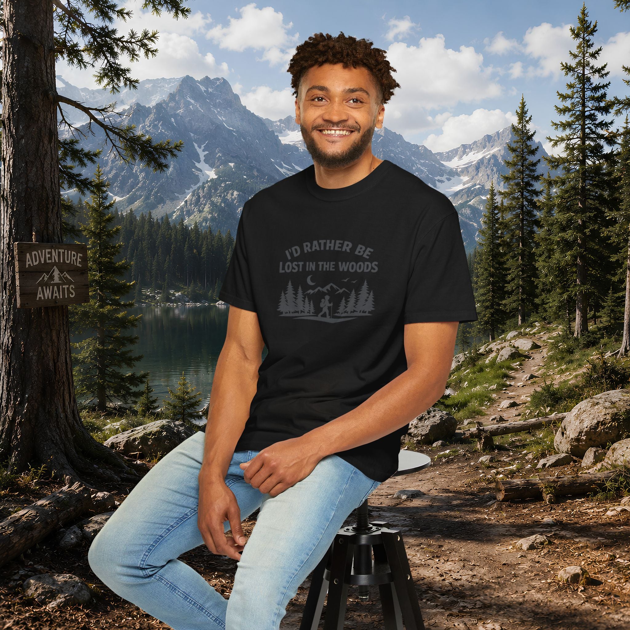 I'd Rather Be Lost In The Woods T-Shirt — Hiking Nature Graphic Tee