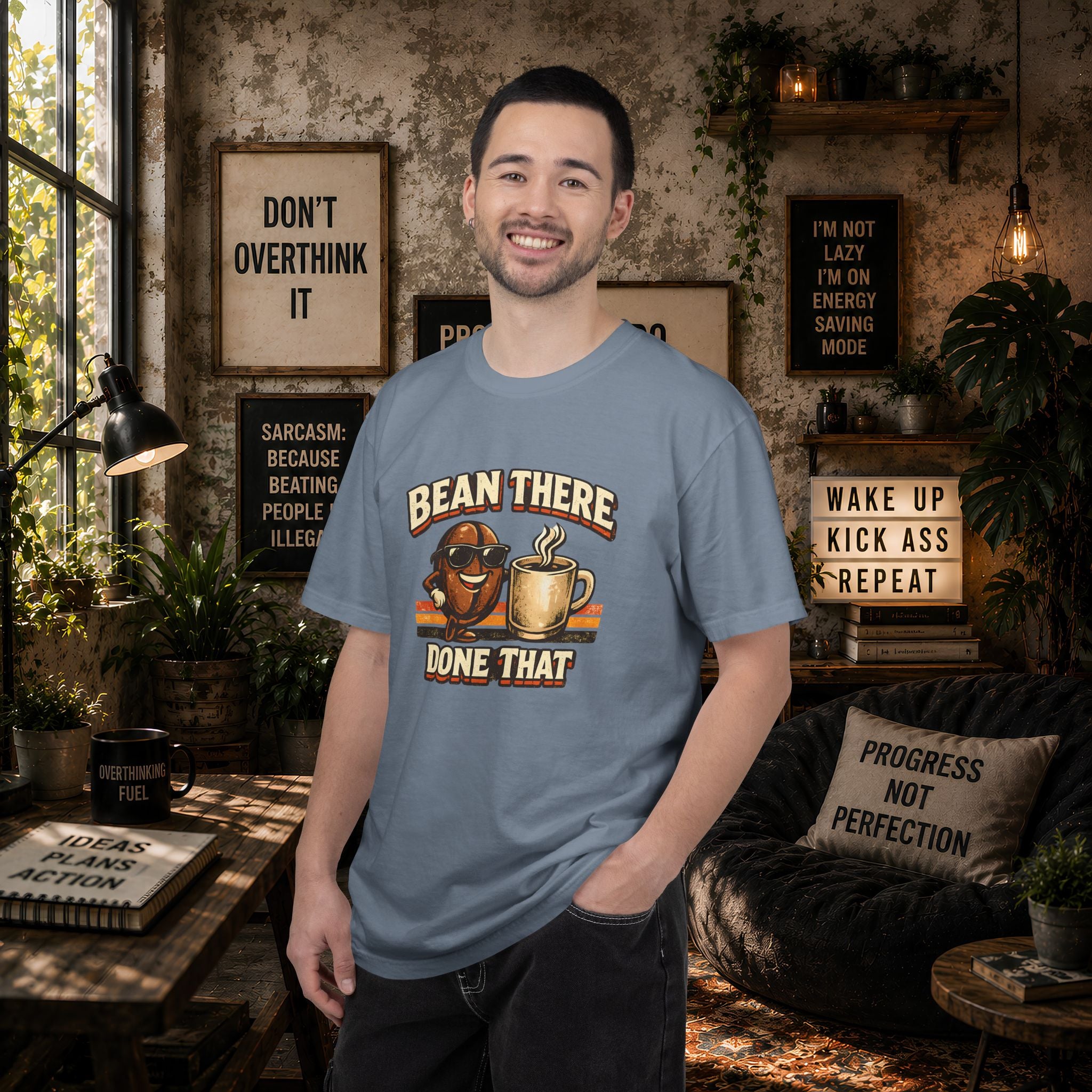 Coffee T-Shirt — "Bean There Done That" Retro Coffee Shirt