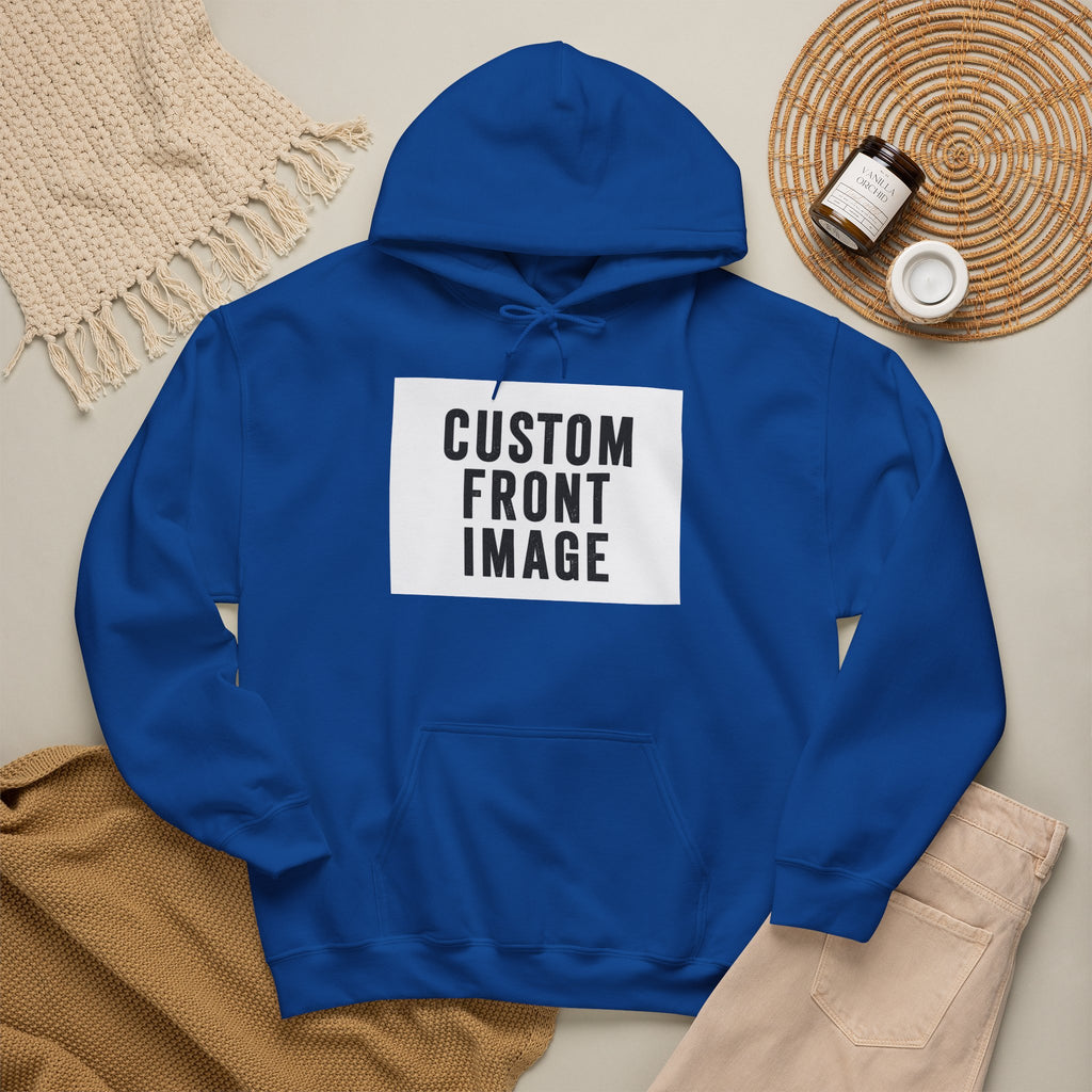 Custom Front Image Hoodie — Personalized White Pullover Hooded Sweatshirt