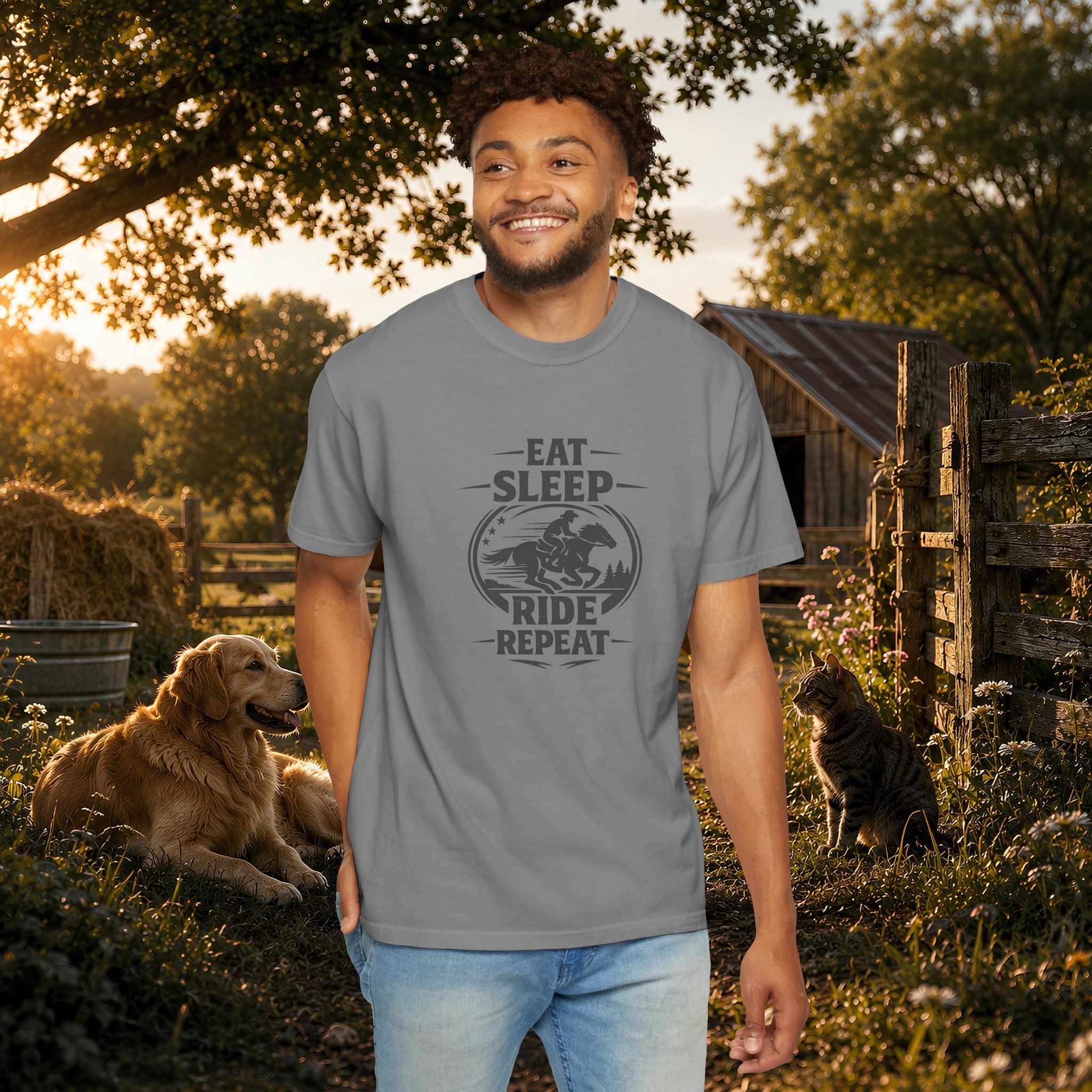Eat Sleep Ride Repeat T-Shirt — Horse Rider Graphic Tee