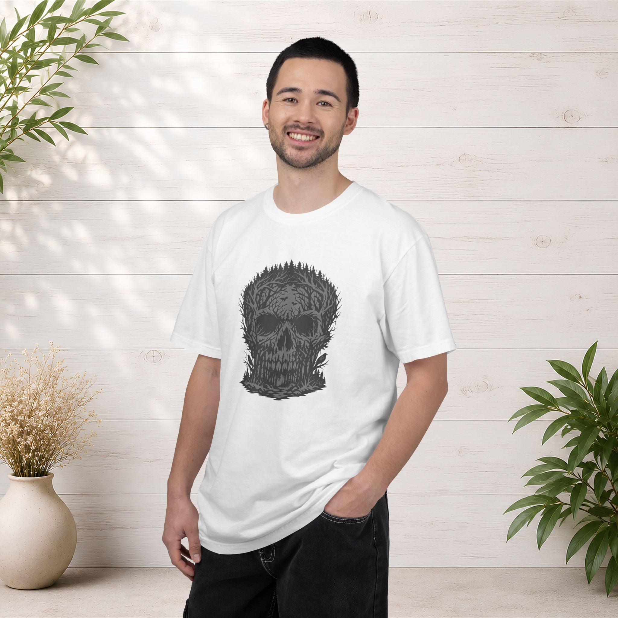 Skull Forest T-Shirt — Grunge Skull Graphic Tee