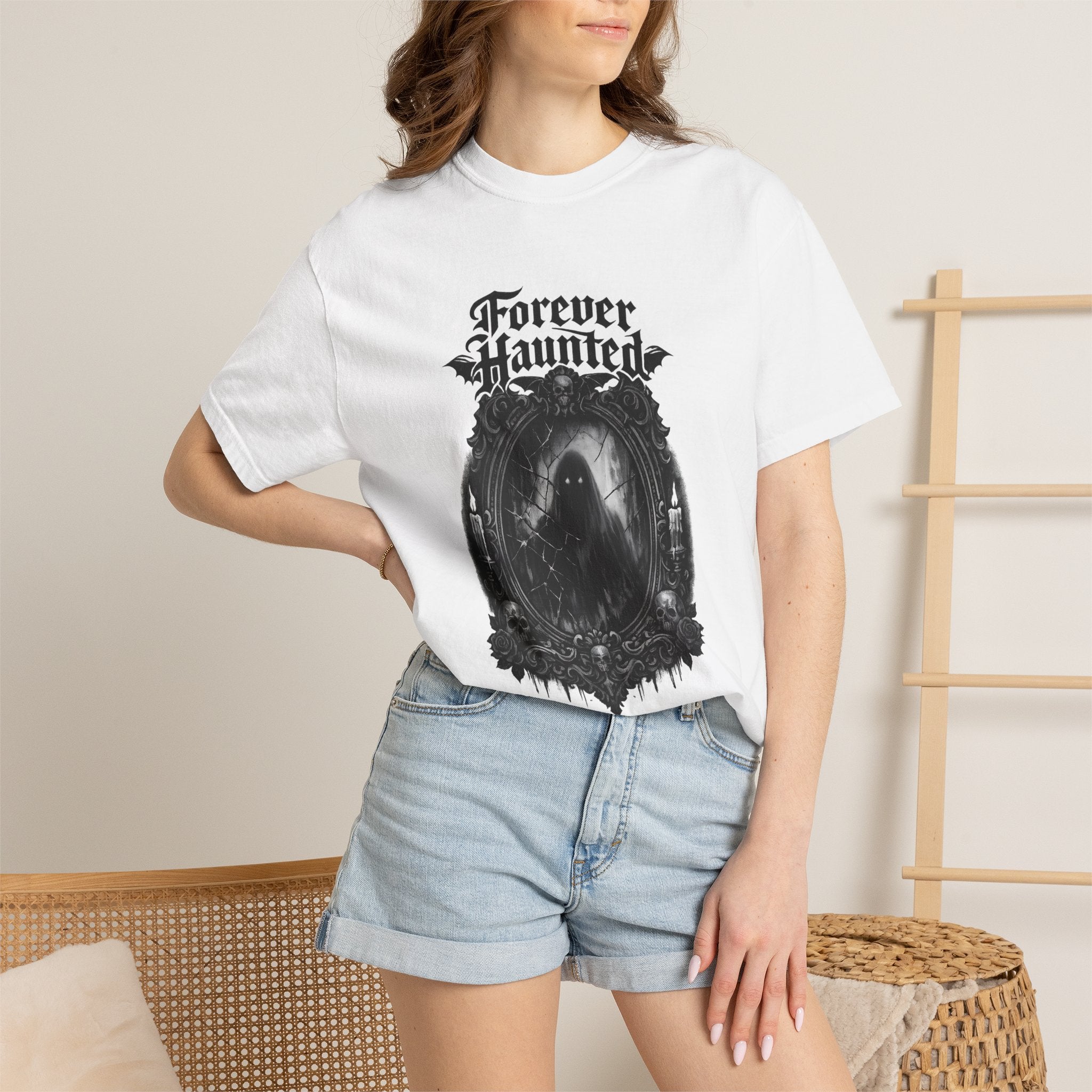 Forever Haunted T-Shirt — Gothic Ghost Graphic Tee