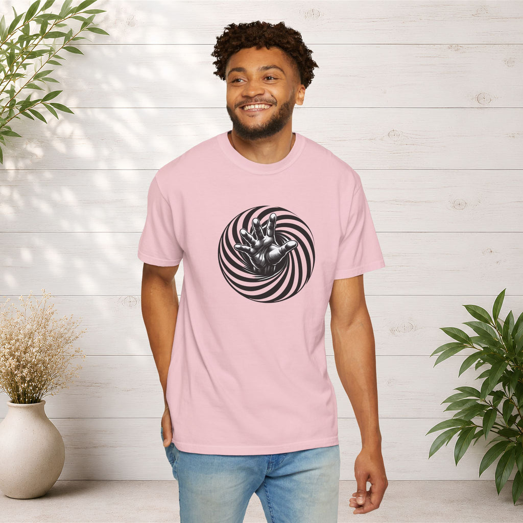 Optical Spiral Hand Graphic T-Shirt