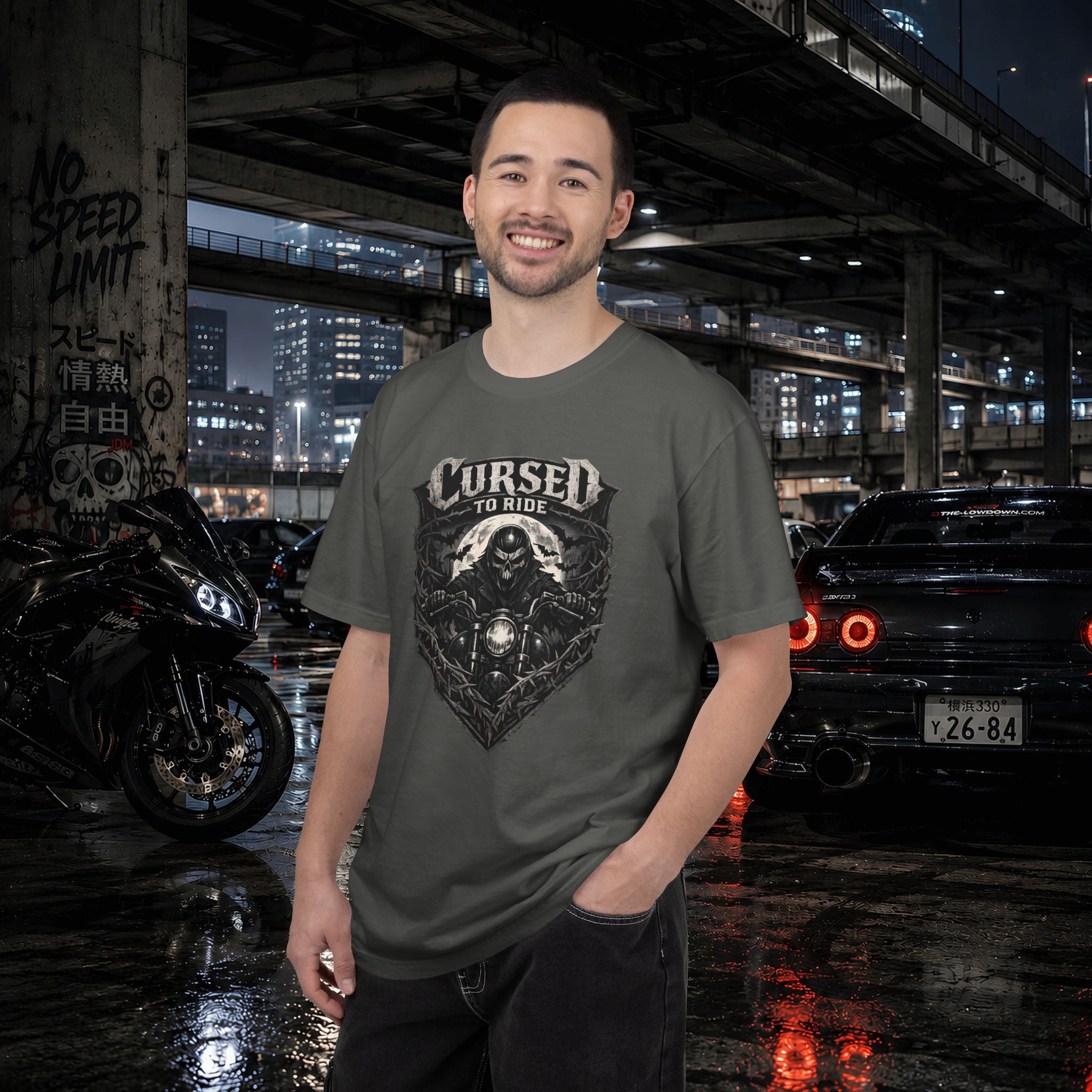 Cursed to Ride Motorcycle Graphic T-Shirt