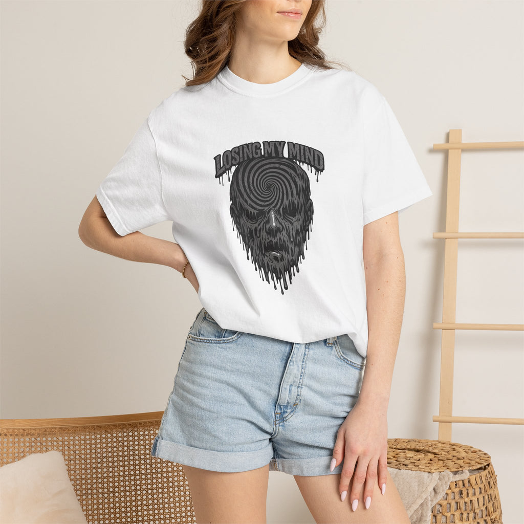 Losing My Mind Skull Tee — Psychedelic Spiral Graphic T-Shirt