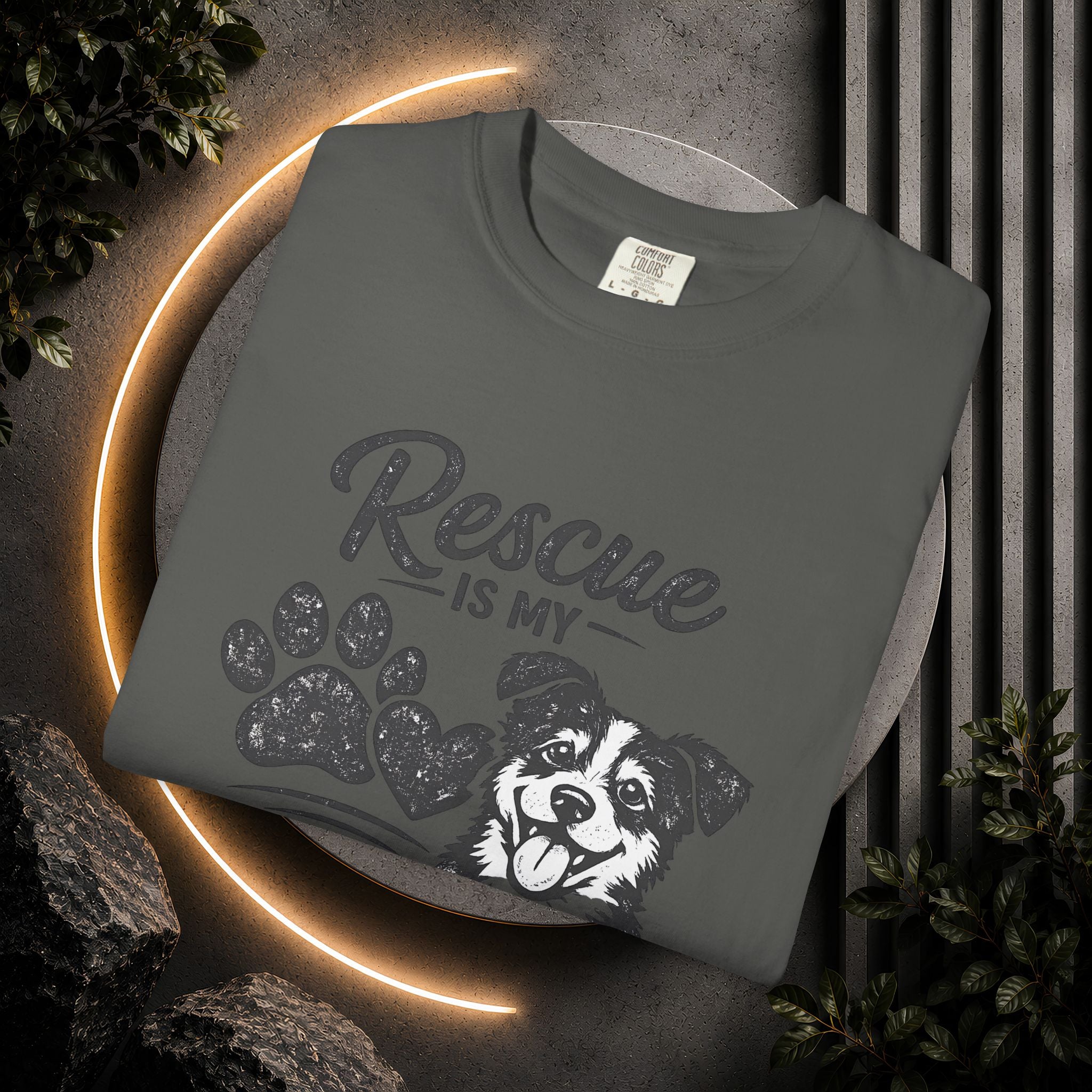 Rescue Is My Favorite Breed T-Shirt — Dog Rescue Paw Print Tee