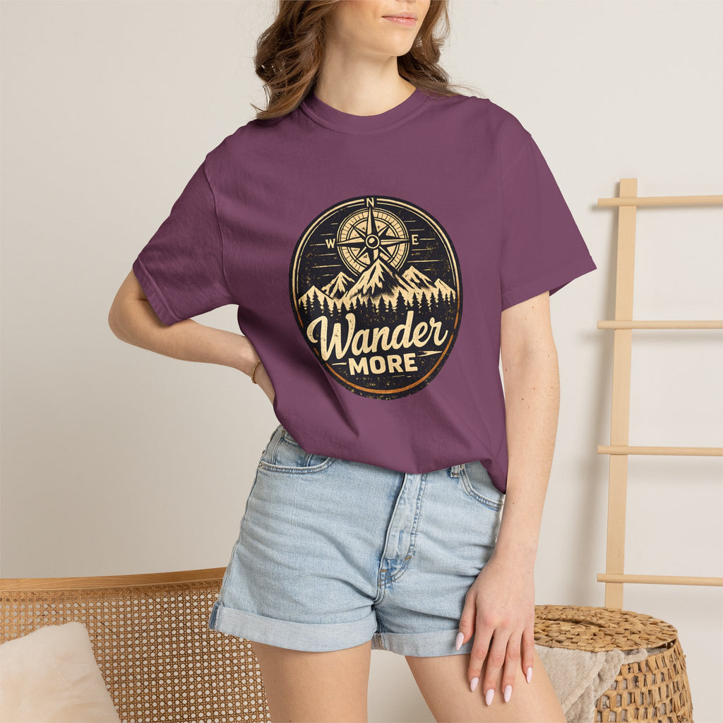 Wander More T-Shirt — Adventure Compass Graphic Tee