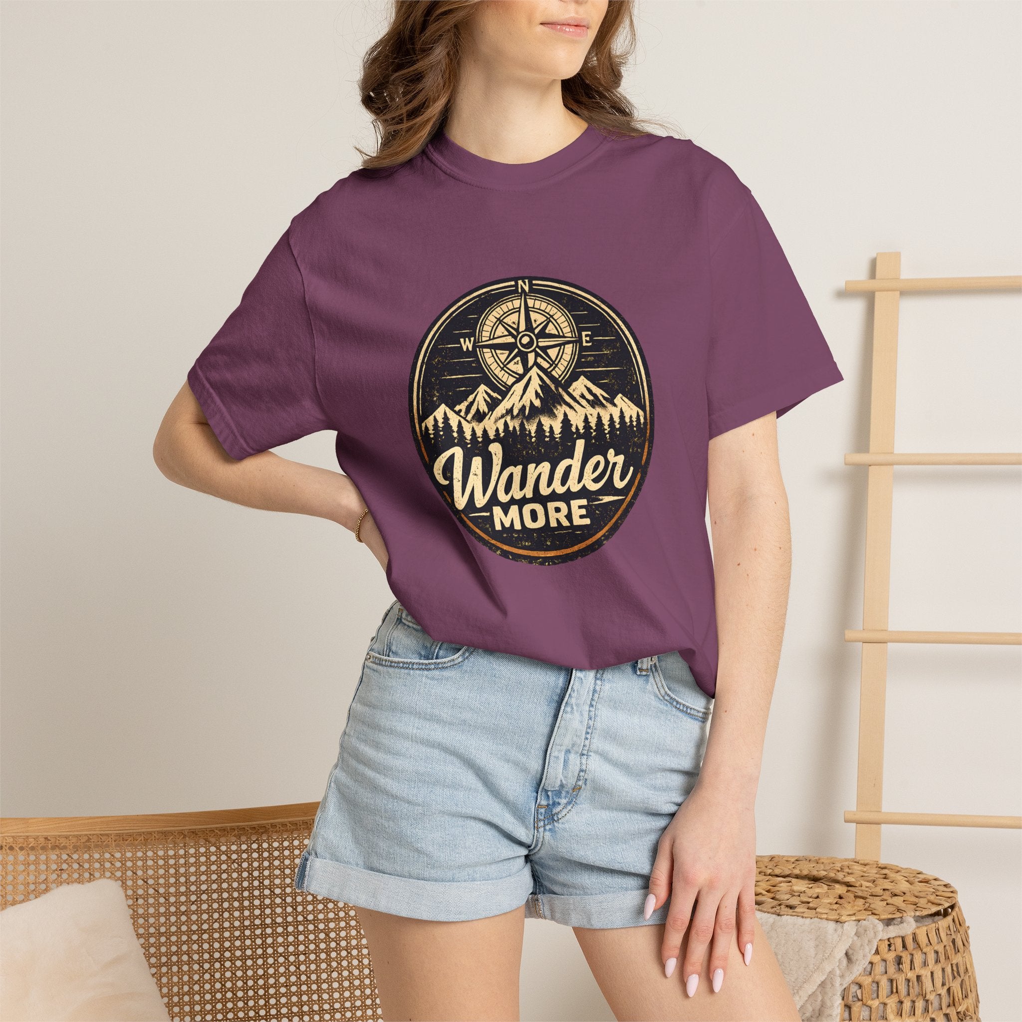 Wander More T-Shirt — Adventure Compass Graphic Tee