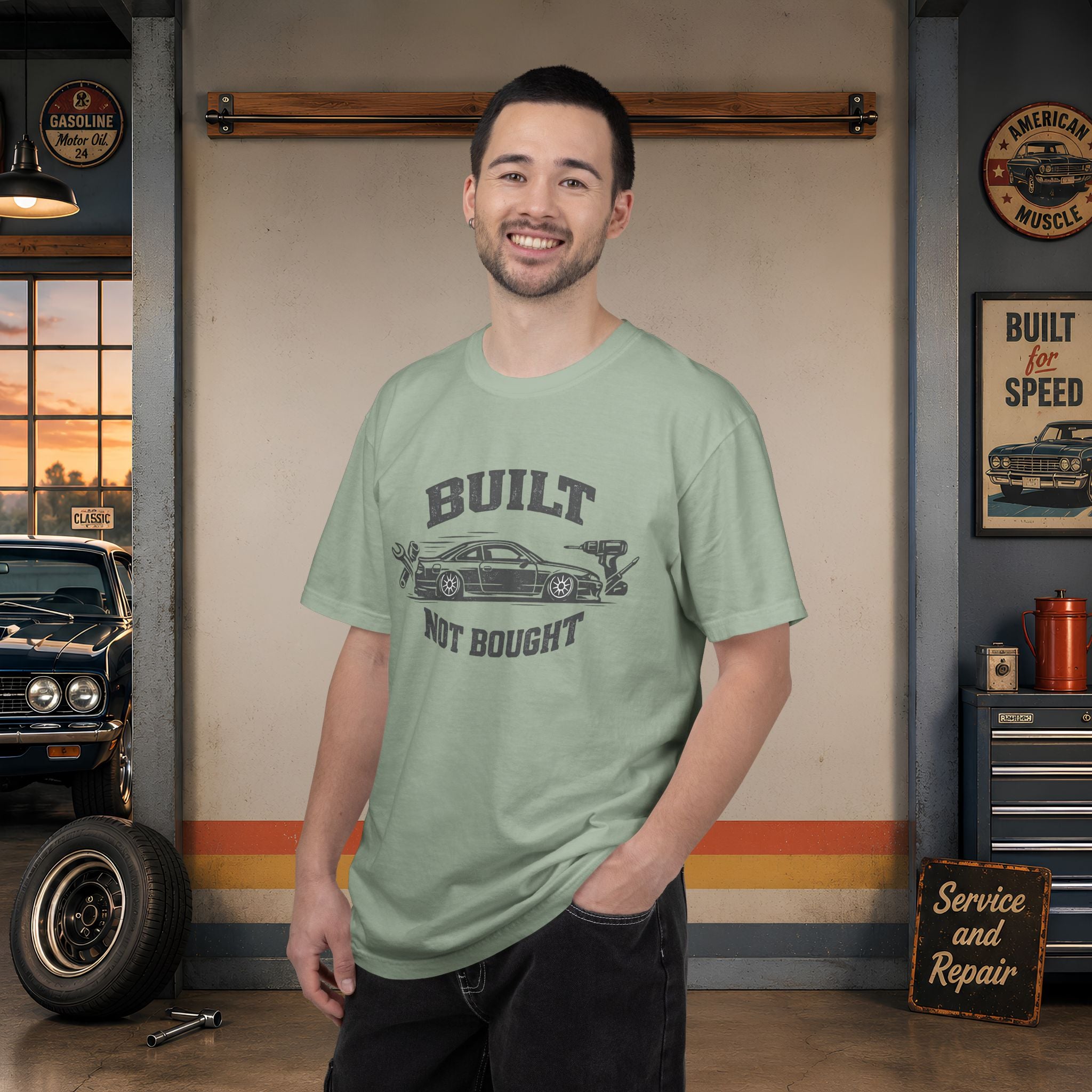 Built Not Bought Car T-Shirt — Automotive Mechanic Tuner Tee