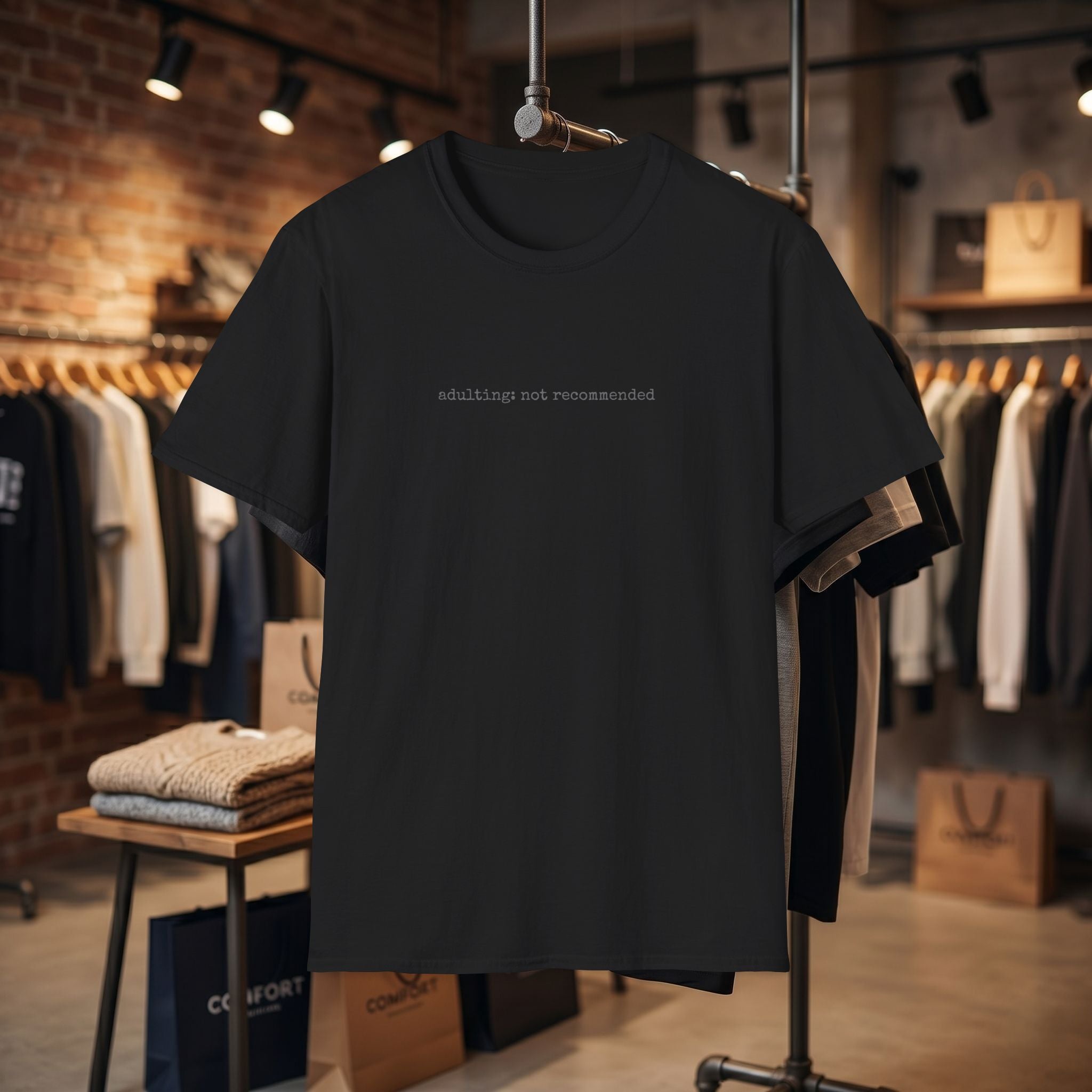 Adulting Not Recommended T-Shirt | Funny Quote Tee
