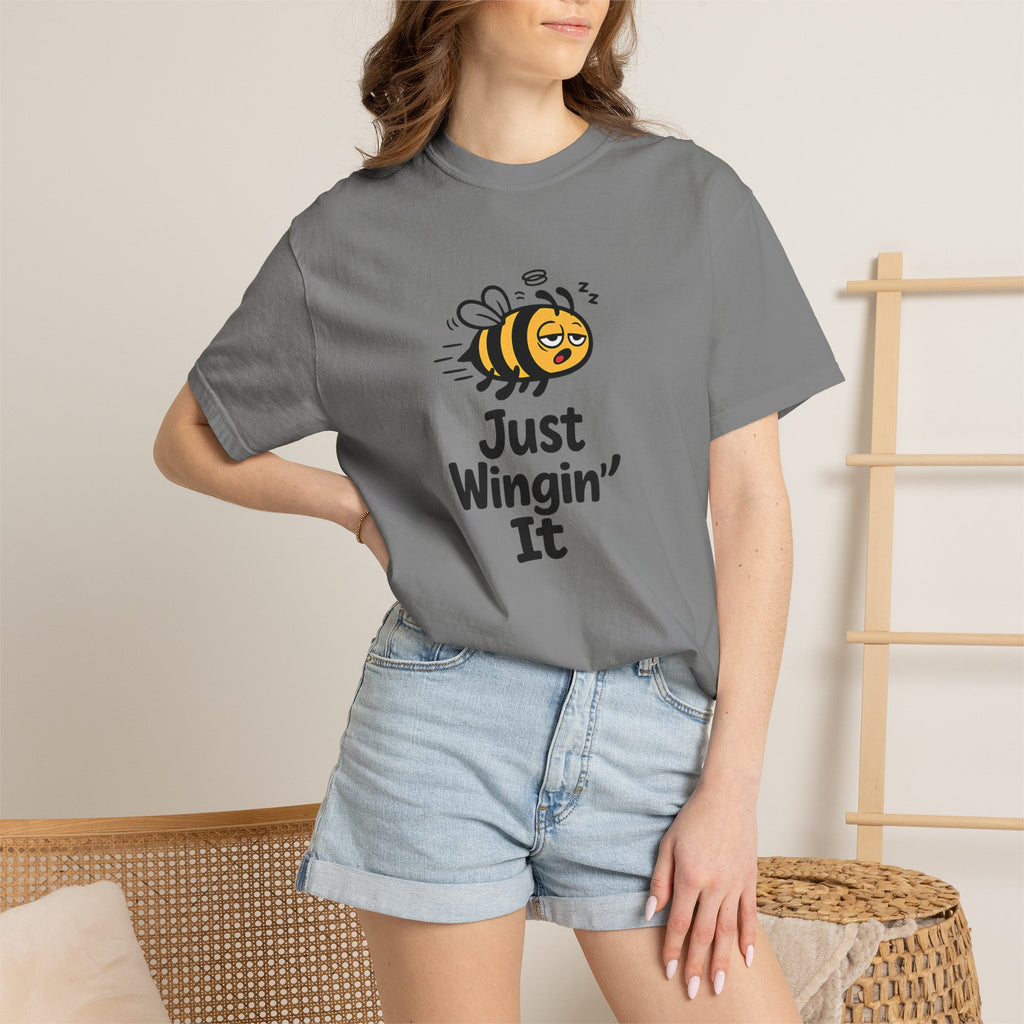 Just Wingin' It Bee T-Shirt — Funny Bee Graphic Tee