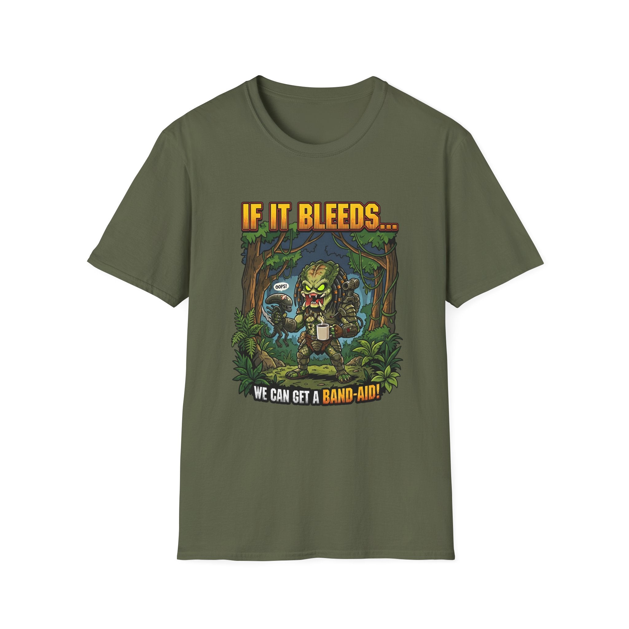 Predator "If It Bleeds" Forest Design T-Shirt | Horror Movie Character