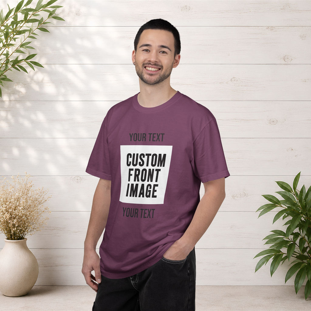 Custom Front Square Print T-Shirt — Personalized Text & Image Tee