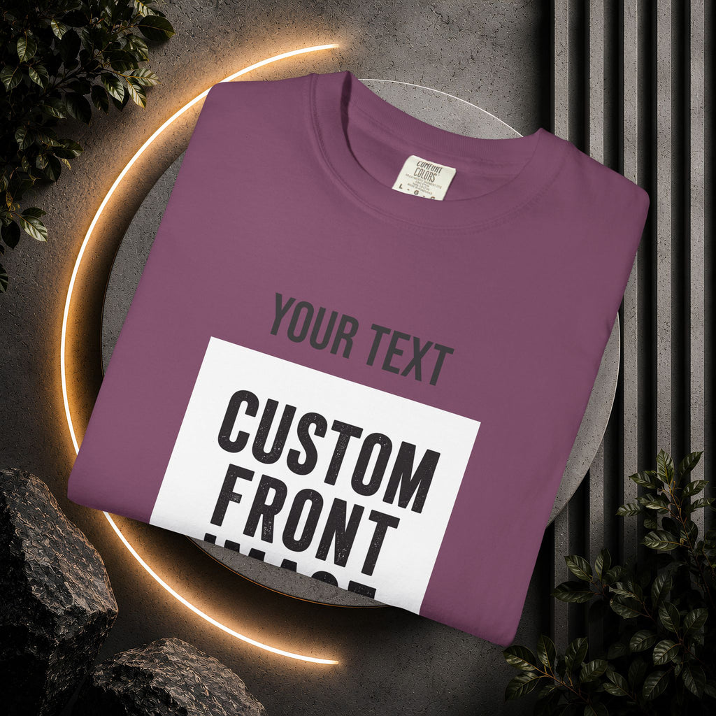 Custom Front Square Print T-Shirt — Personalized Text & Image Tee
