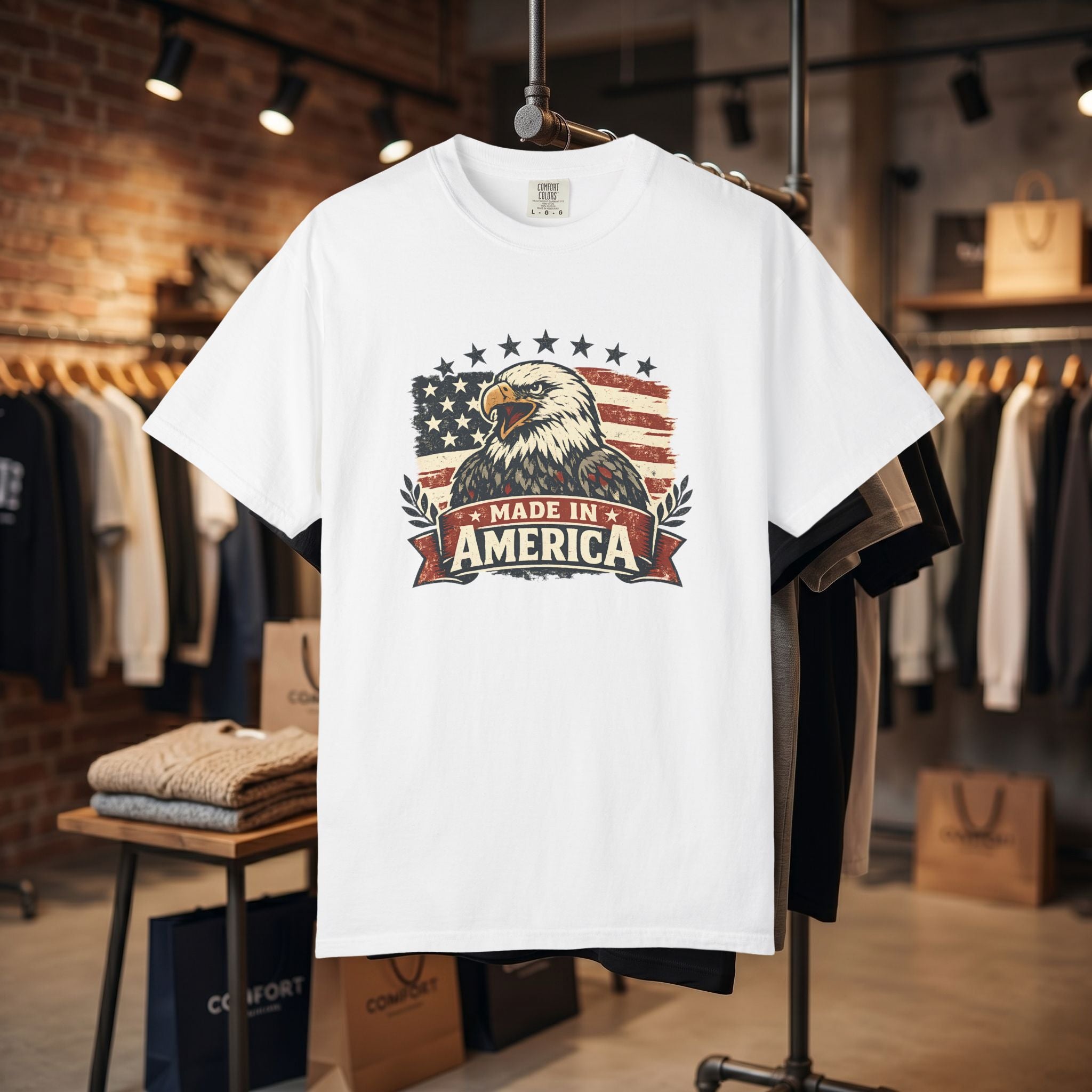 Made in America Eagle T-Shirt — Patriotic USA Flag Graphic Tee