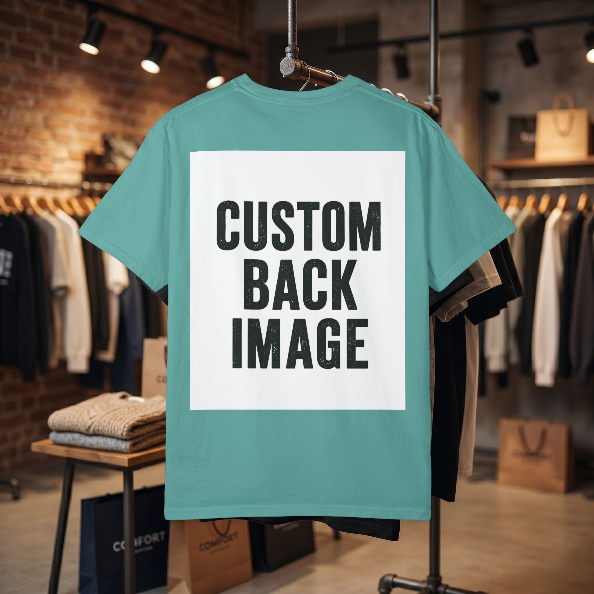 Custom Image Back T-Shirt - Add Your Own Image
