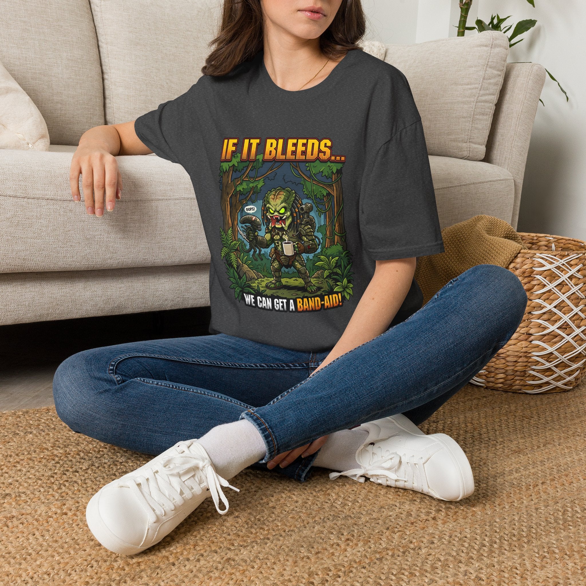 Predator "If It Bleeds" Forest Design T-Shirt | Horror Movie Character