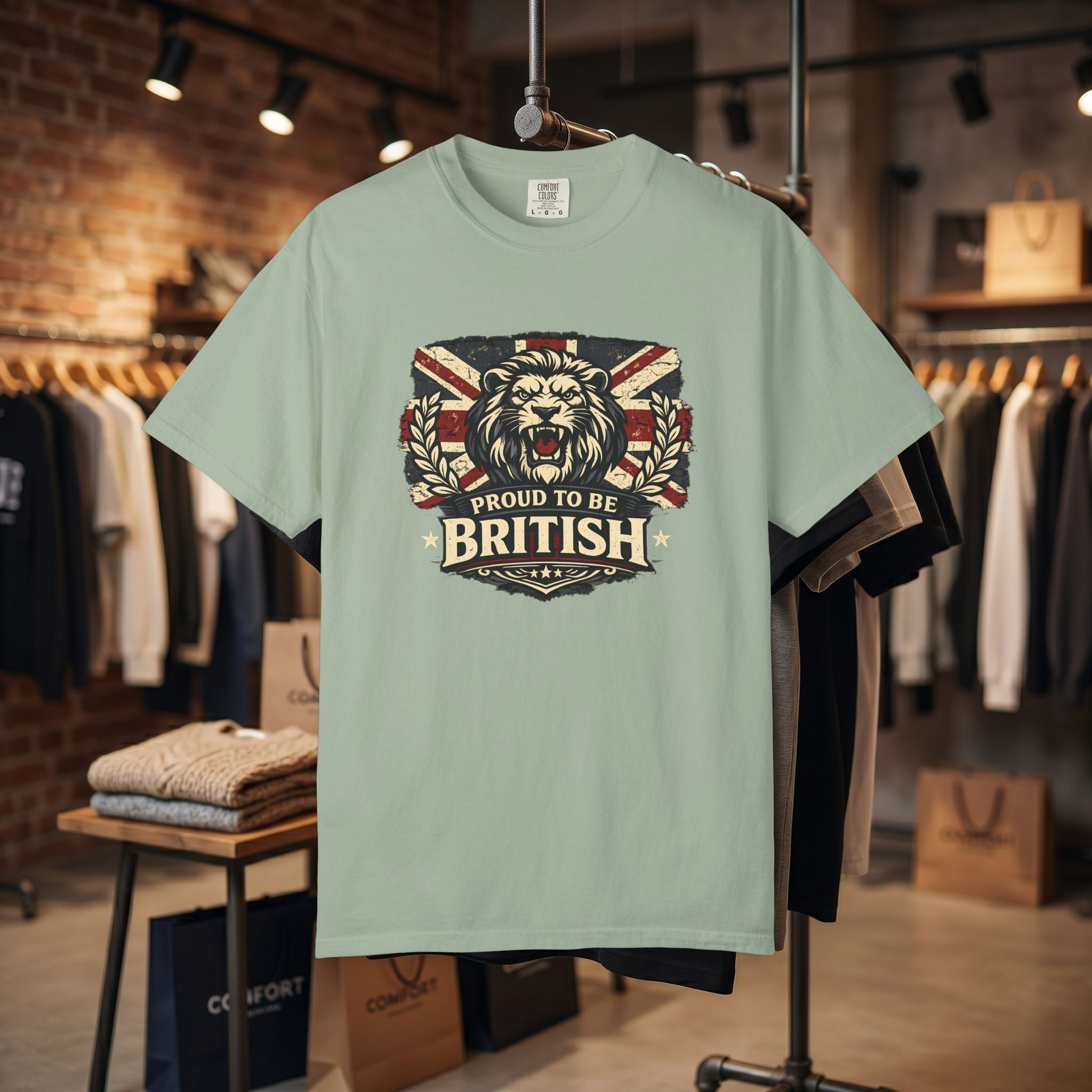 British Lion T-Shirt — "Proud to Be British" Union Jack Graphic Tee