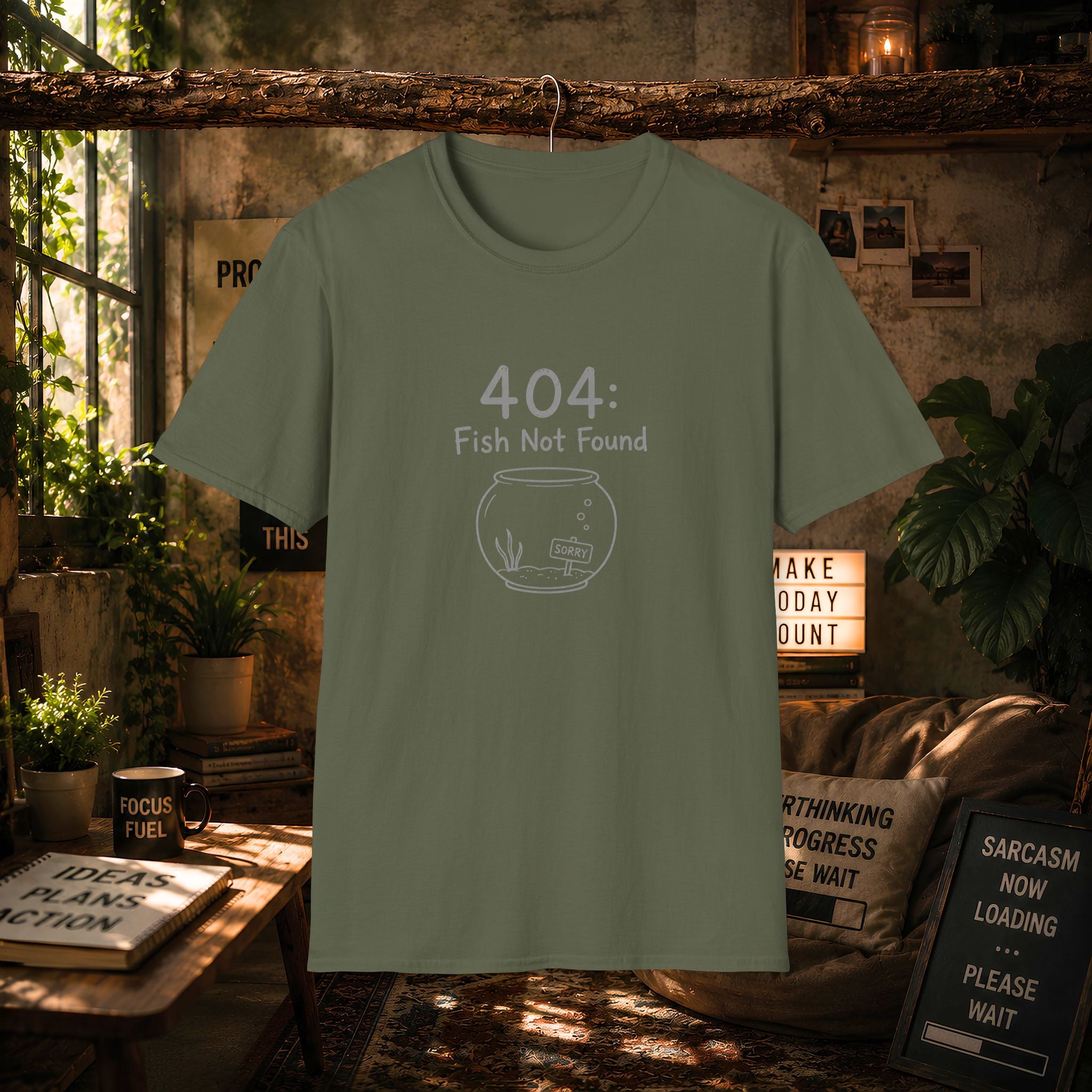 404 Fish Not Found T-Shirt | Funny Fish Bowl Graphic Tee