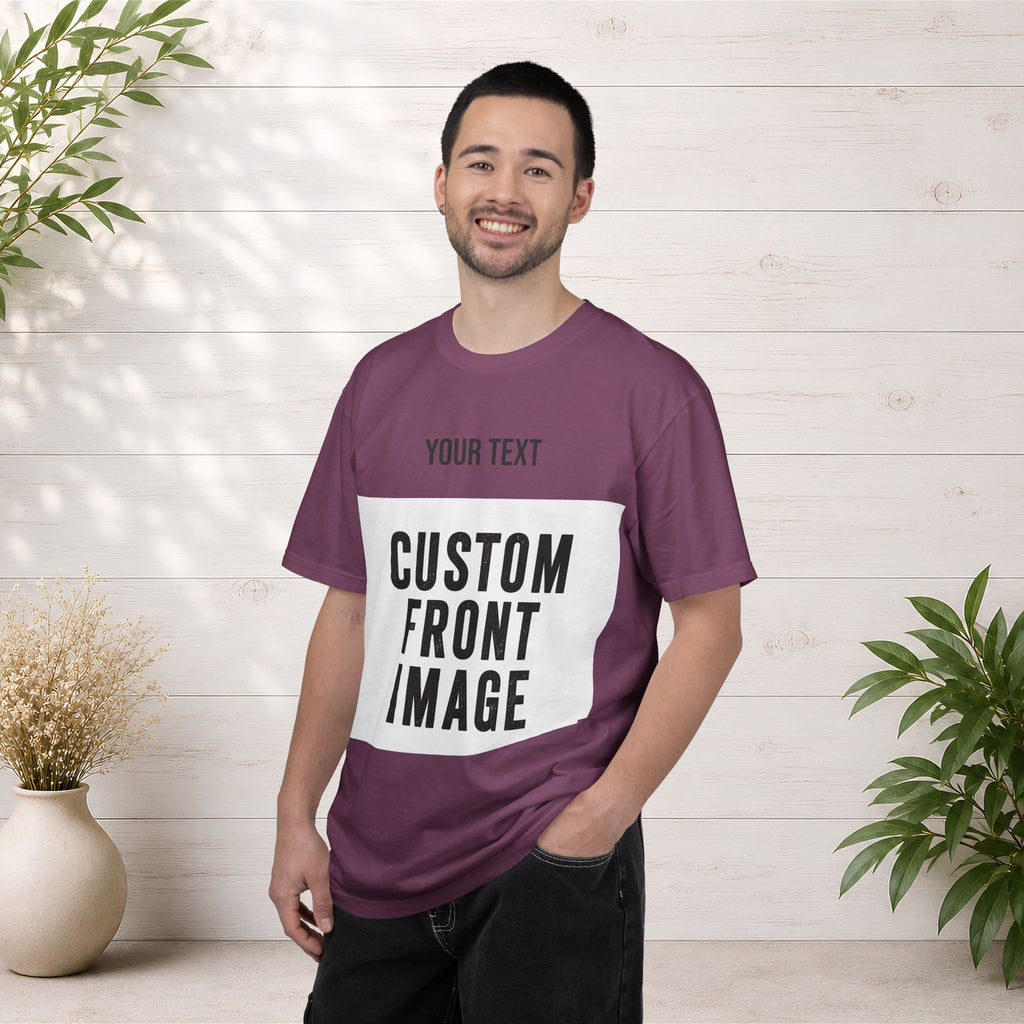 Custom Front Landscape Print T-Shirt — Personalized Text & Image Tee