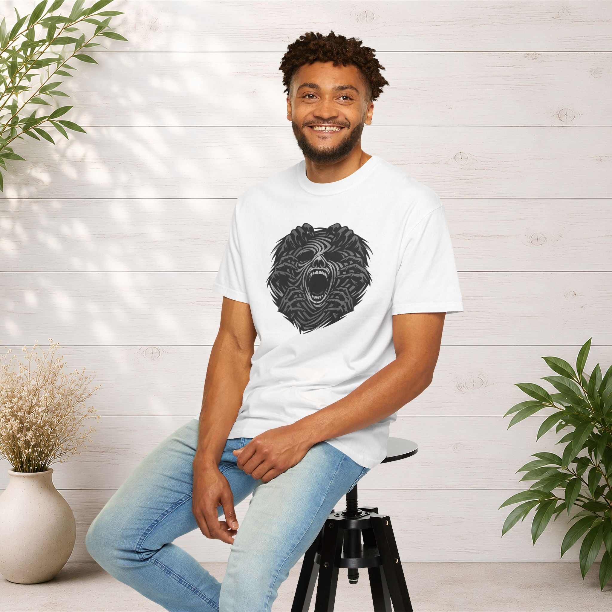 Shadow Hands Face Illusion T-Shirt
