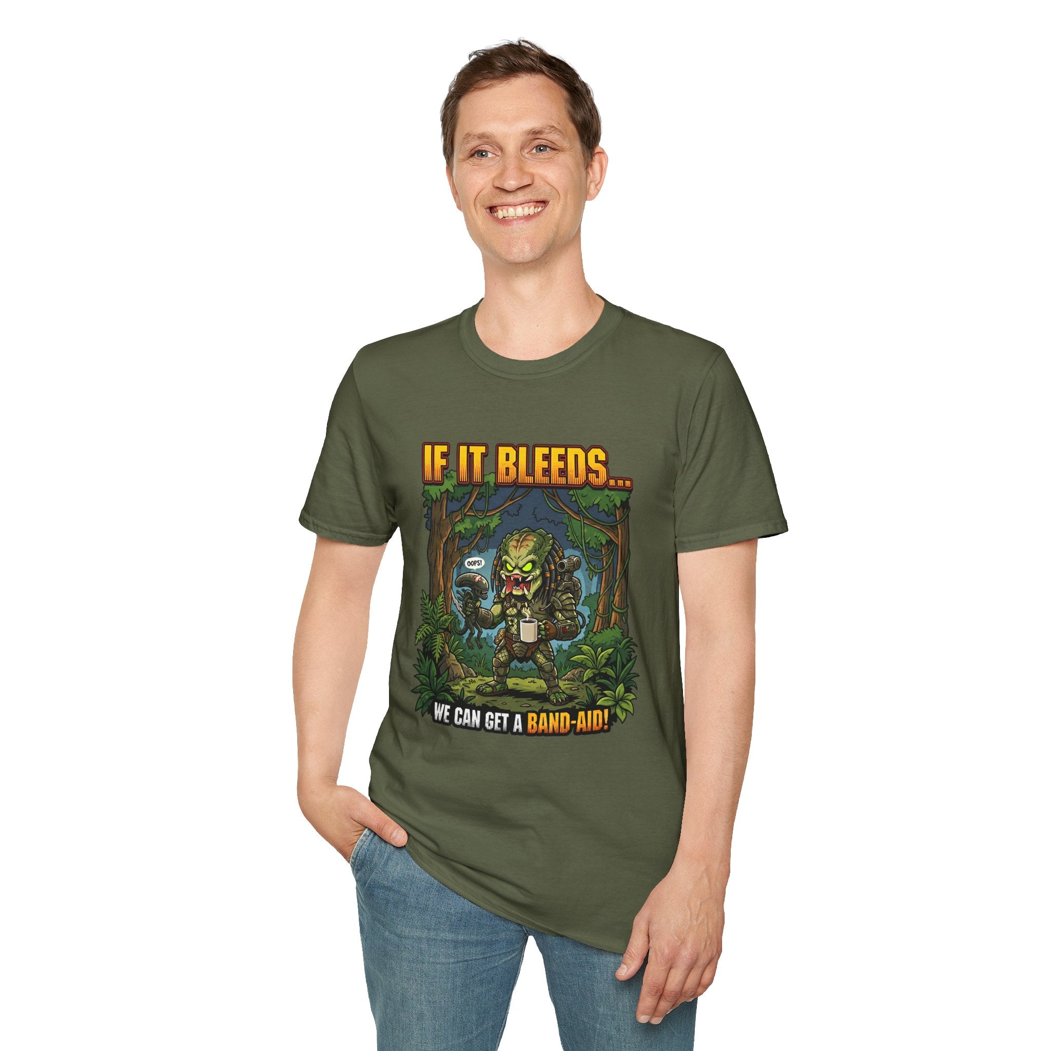 Predator "If It Bleeds" Forest Design T-Shirt | Horror Movie Character