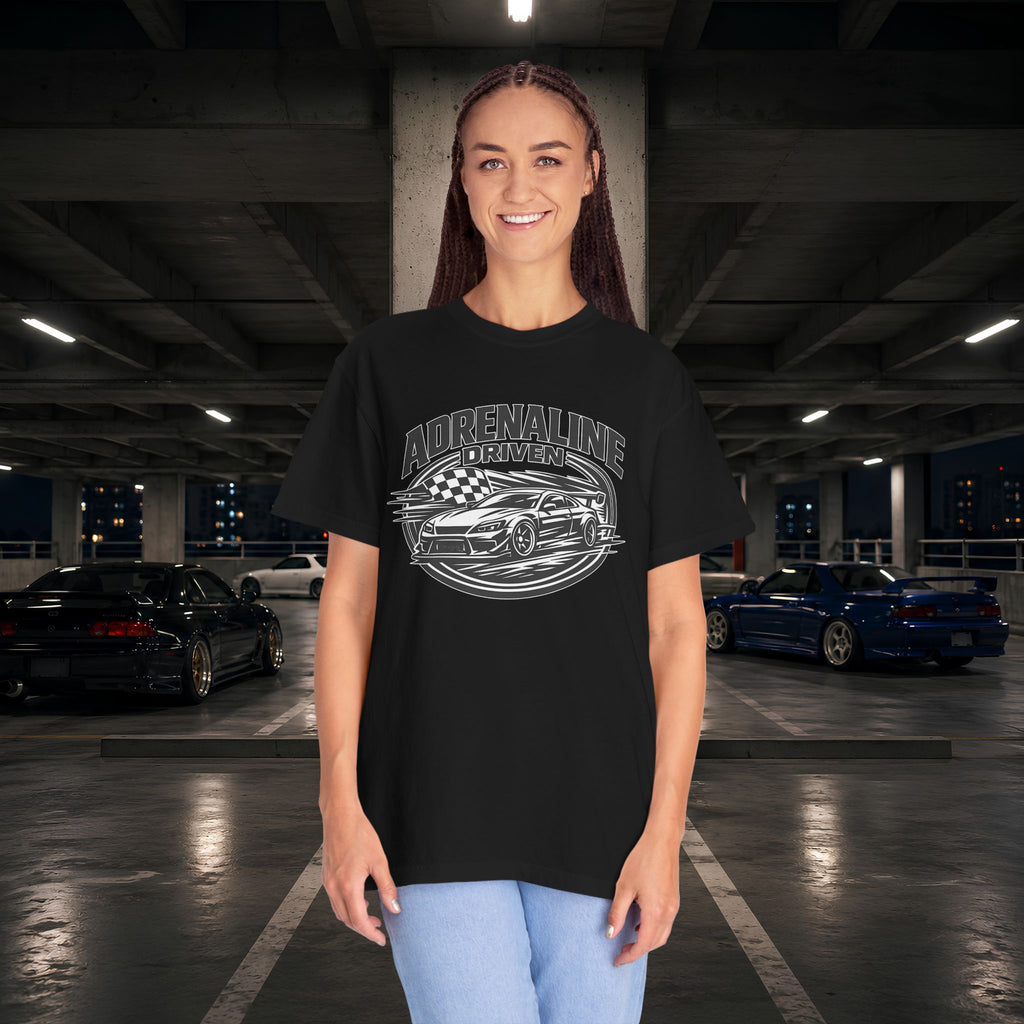 Adrenaline Driven Racing Tee — Street Race Car Graphic T-Shirt