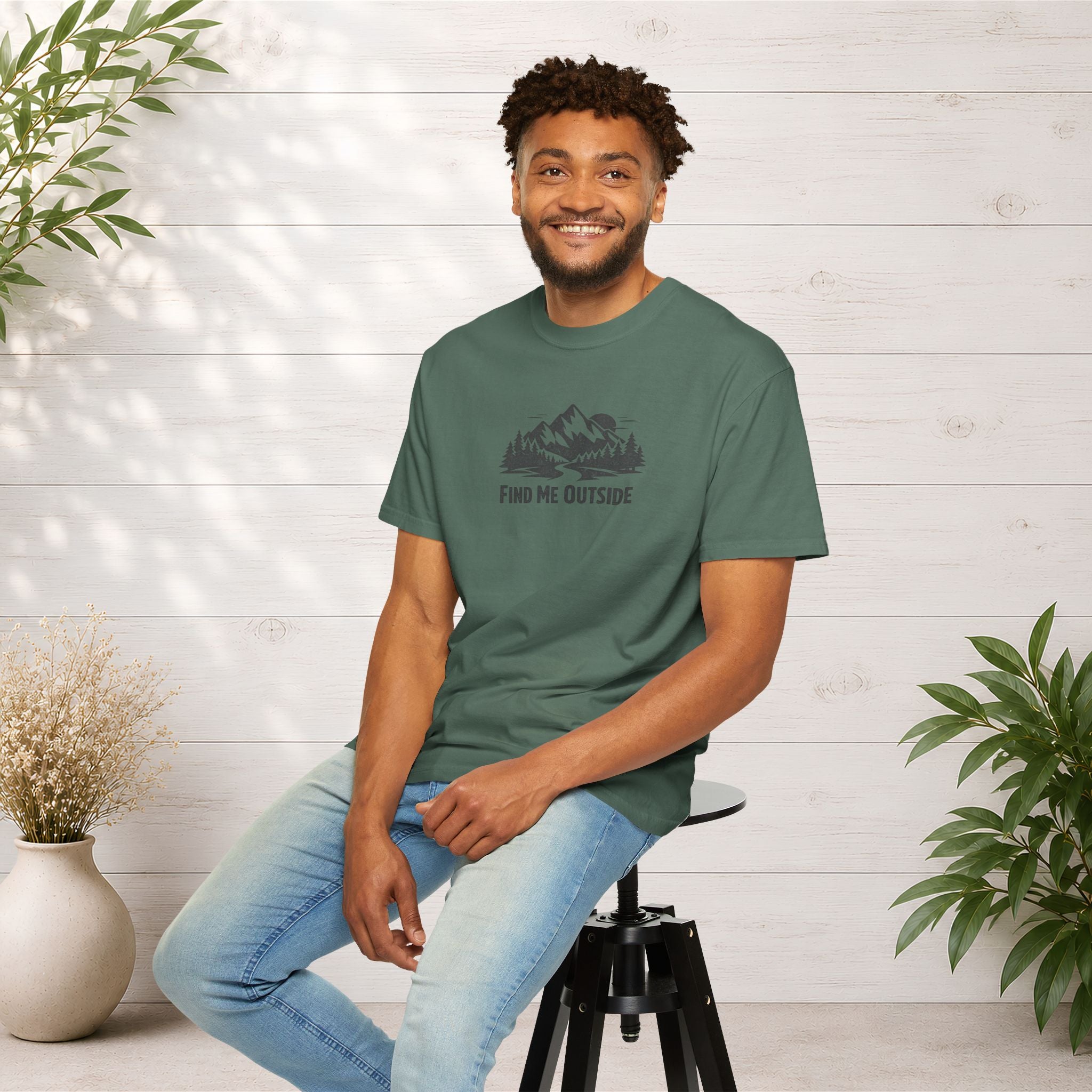 Find Me Outside Mountain T-Shirt — Outdoor Adventure Graphic Tee