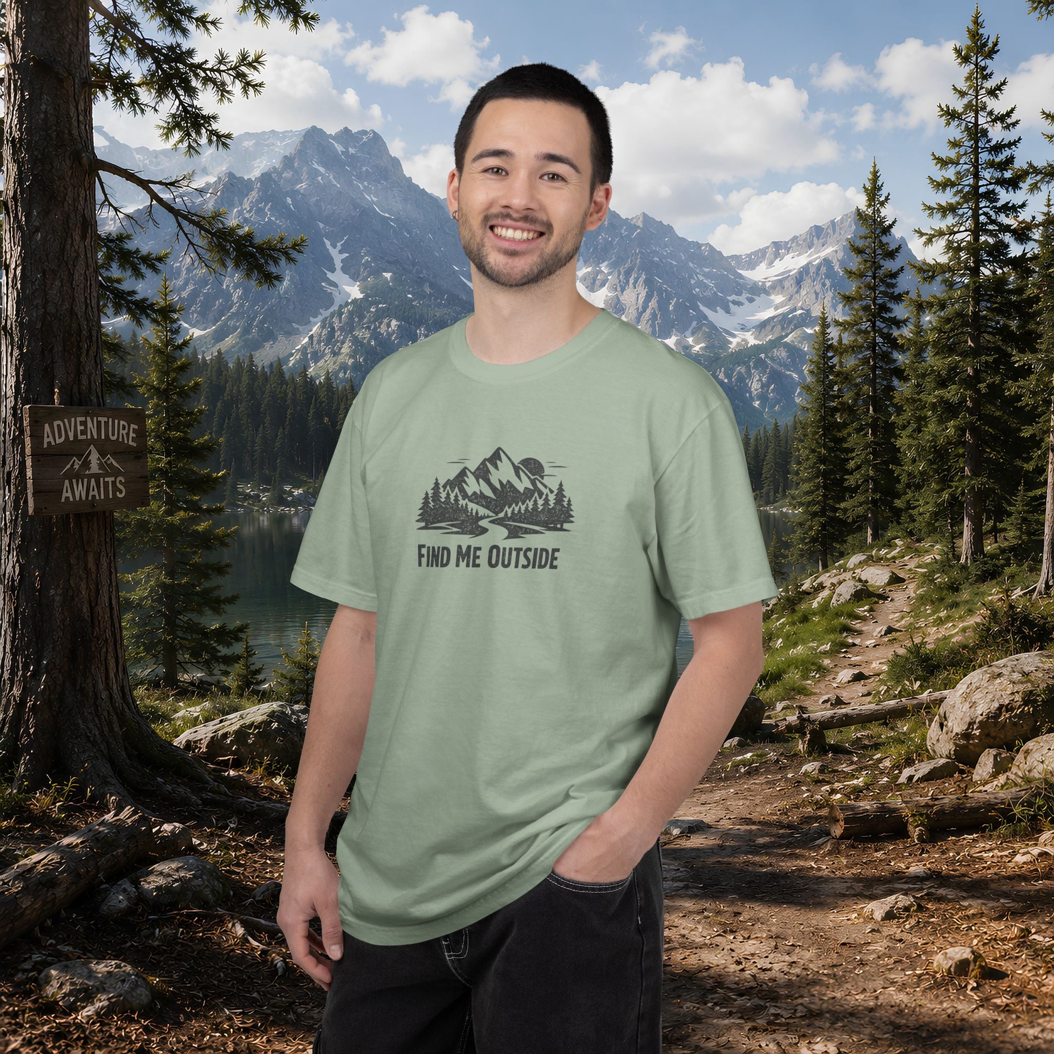 Find Me Outside Mountain T-Shirt — Outdoor Adventure Graphic Tee
