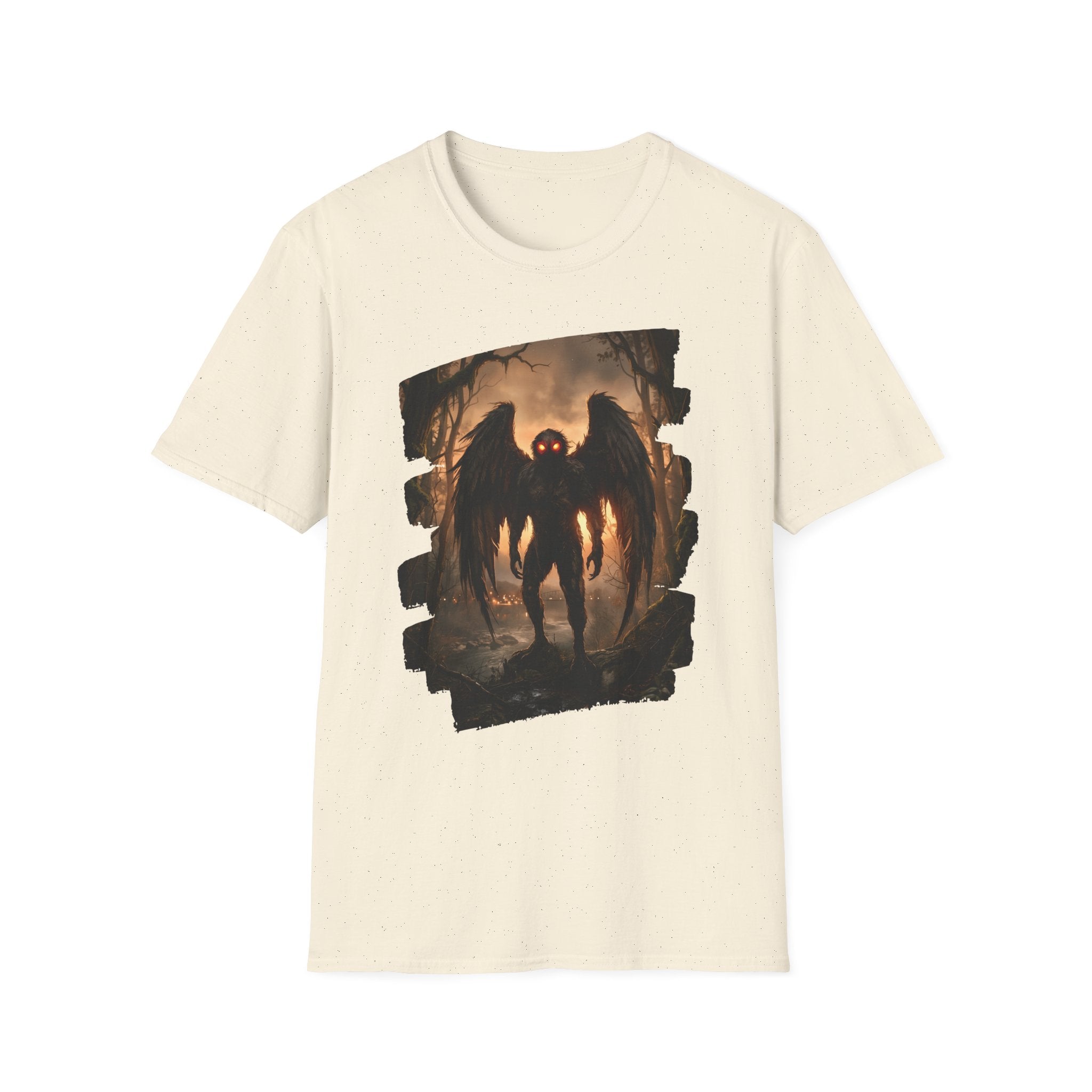 Mothman Cryptid Illustration T-Shirt | Dark Horror Graphic
