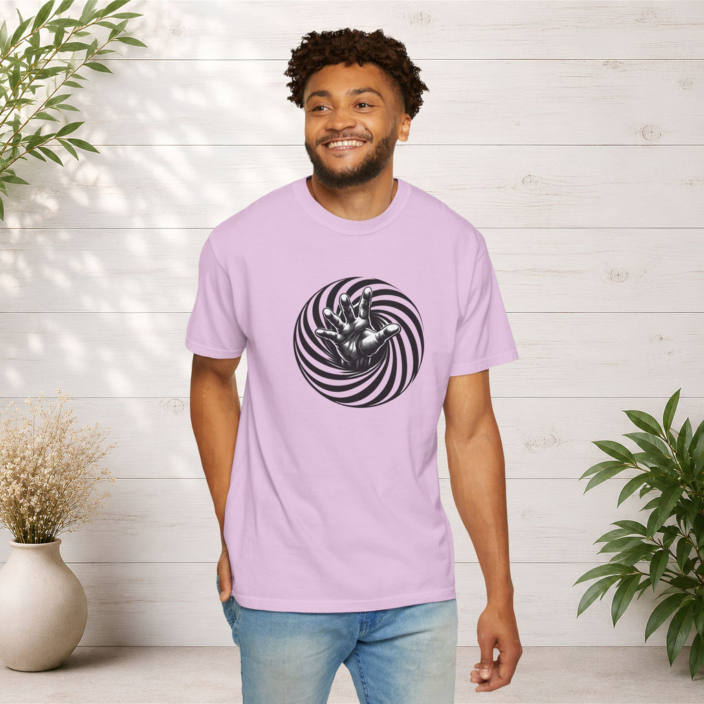 Optical Spiral Hand Graphic T-Shirt