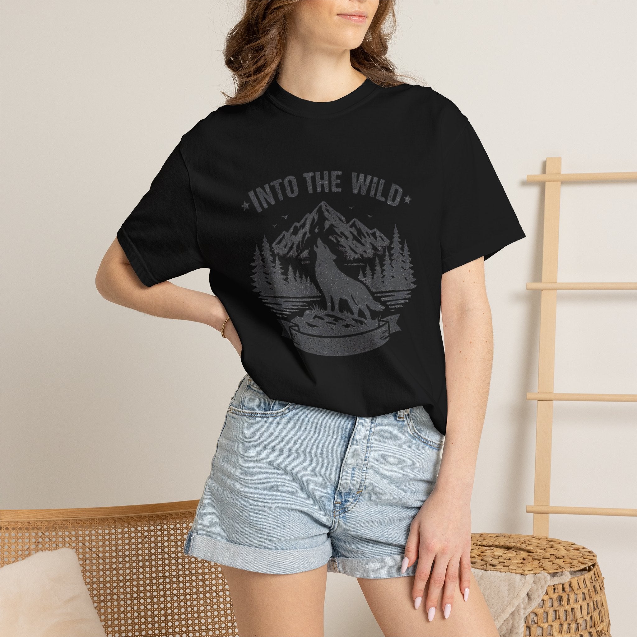 Into the Wild Wolf T-Shirt — Mountain Camping Adventure Tee