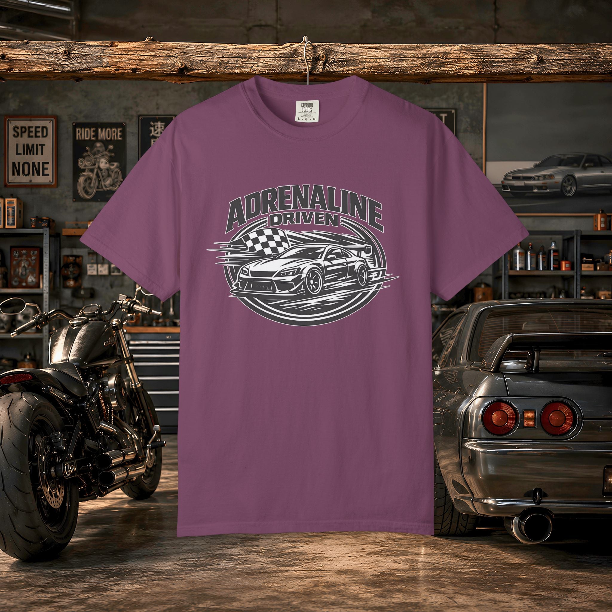 Adrenaline Driven Racing Tee — Street Race Car Graphic T-Shirt