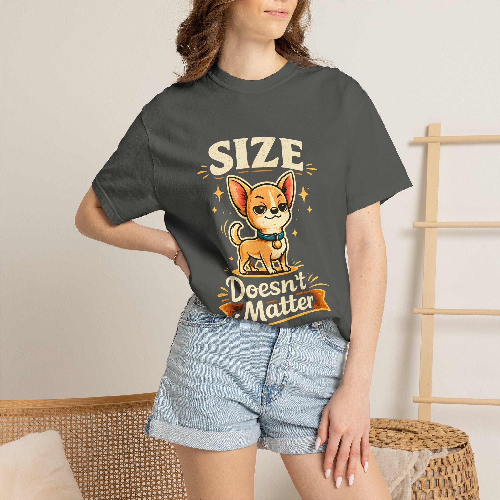 Size Doesnt Matter Chihuahua T-Shirt | Cute Dog Graphic Tee